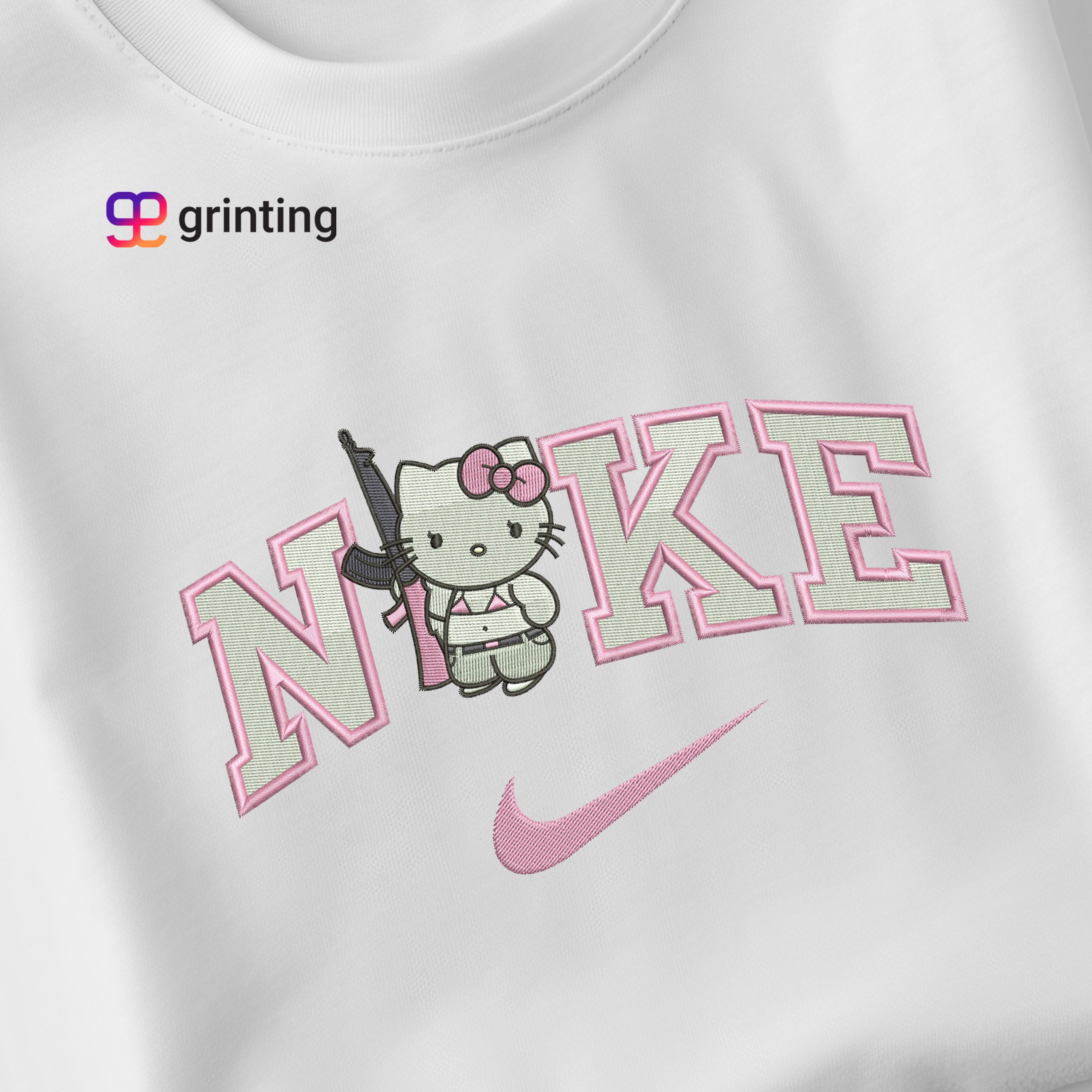 Nike Hello Kitty Gun Embroidered Sweatshirt & Shirt – Premium Comfort and Style