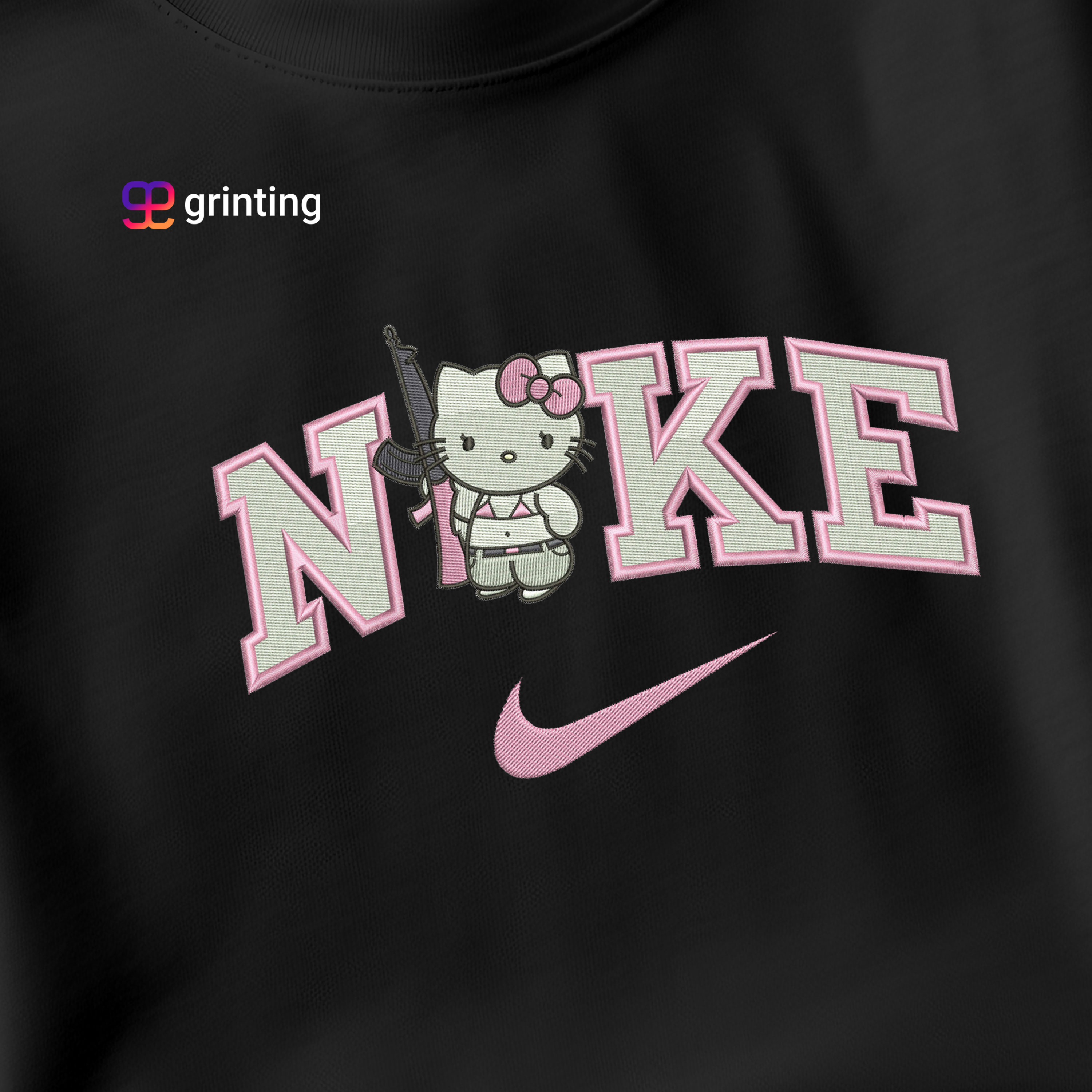 Nike Hello Kitty Gun Embroidered Sweatshirt & Shirt – Premium Comfort and Style