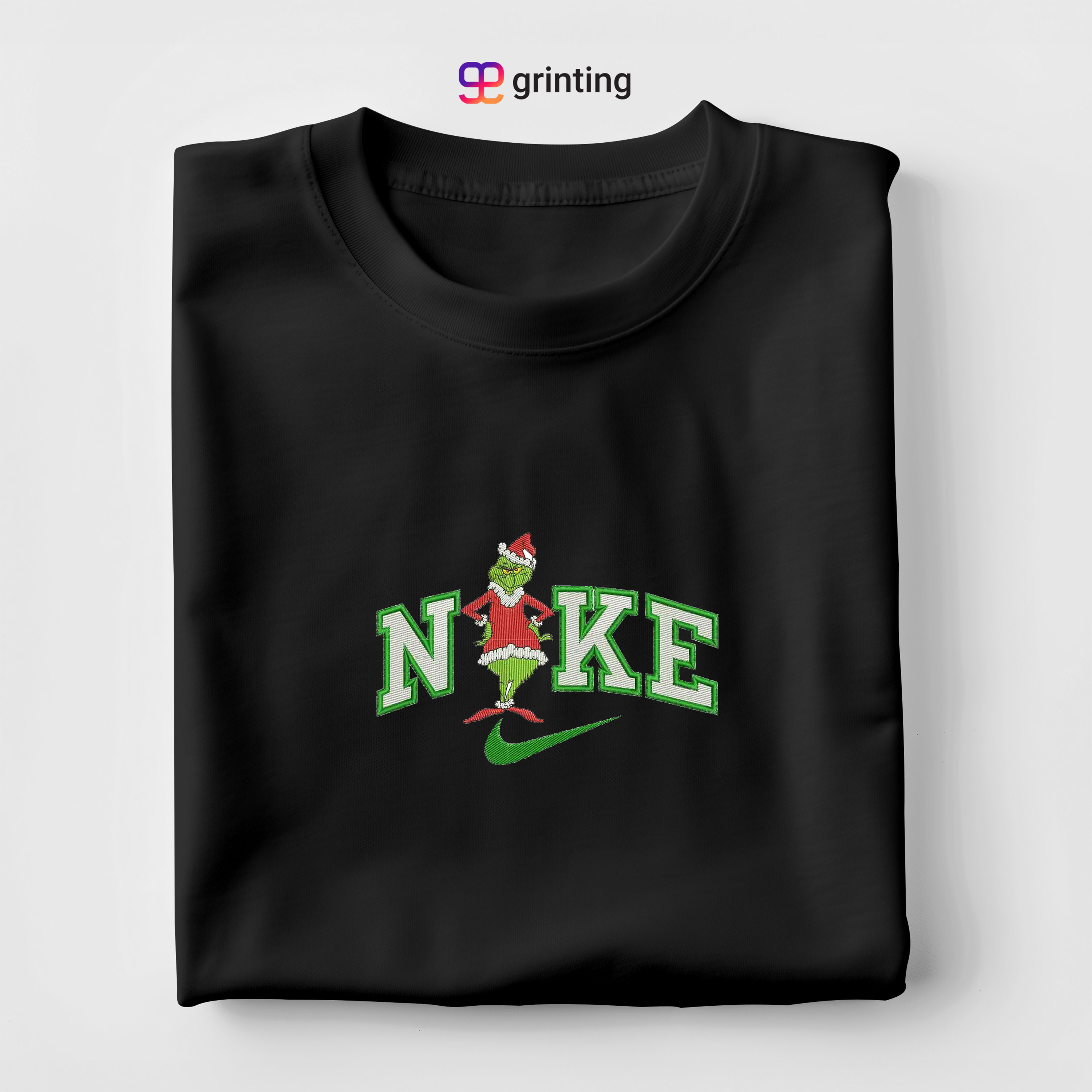Nike Grinch Santa Embroidered Sweatshirt & Shirt – Premium Comfort and Style