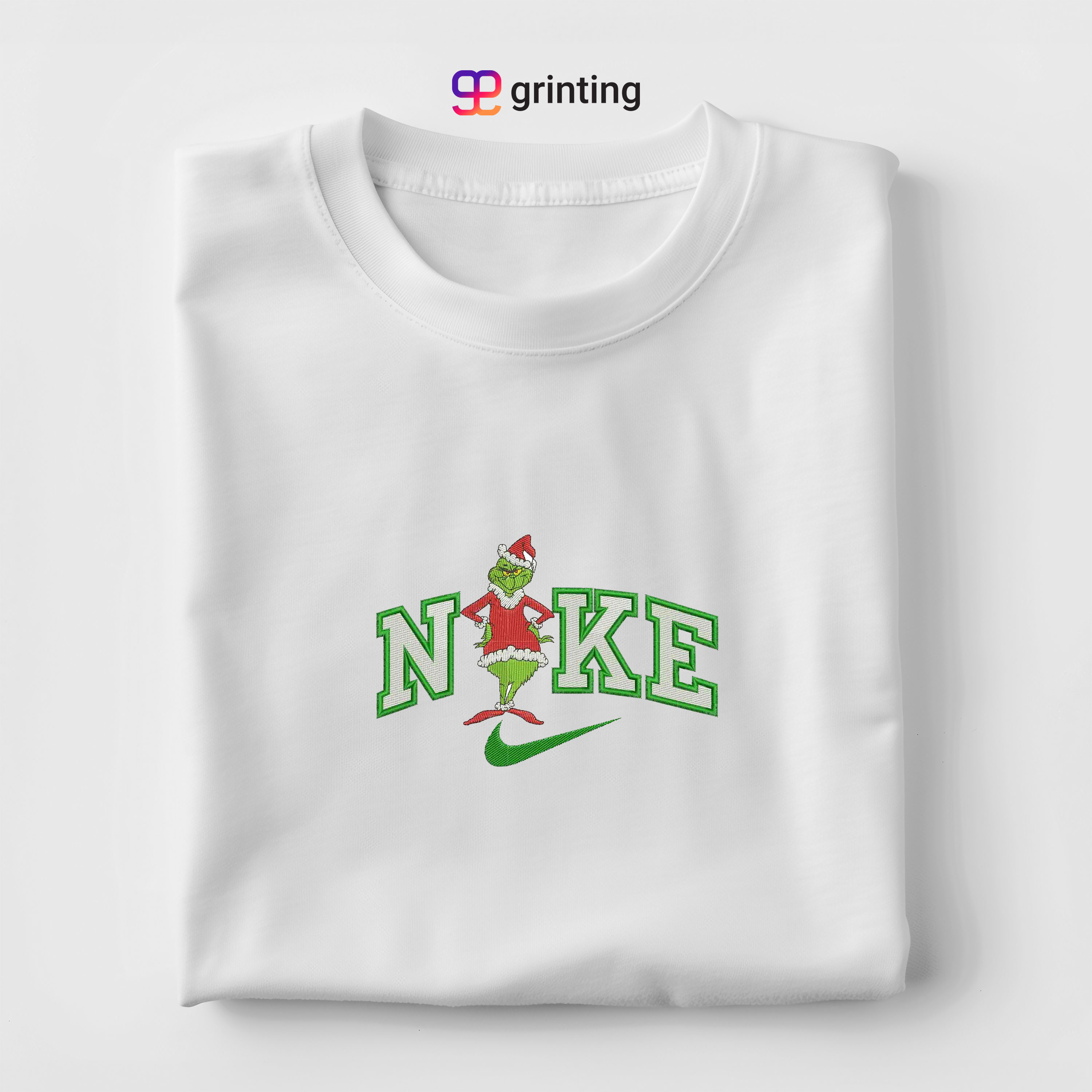 Nike Grinch Santa Embroidered Sweatshirt & Shirt – Premium Comfort and Style