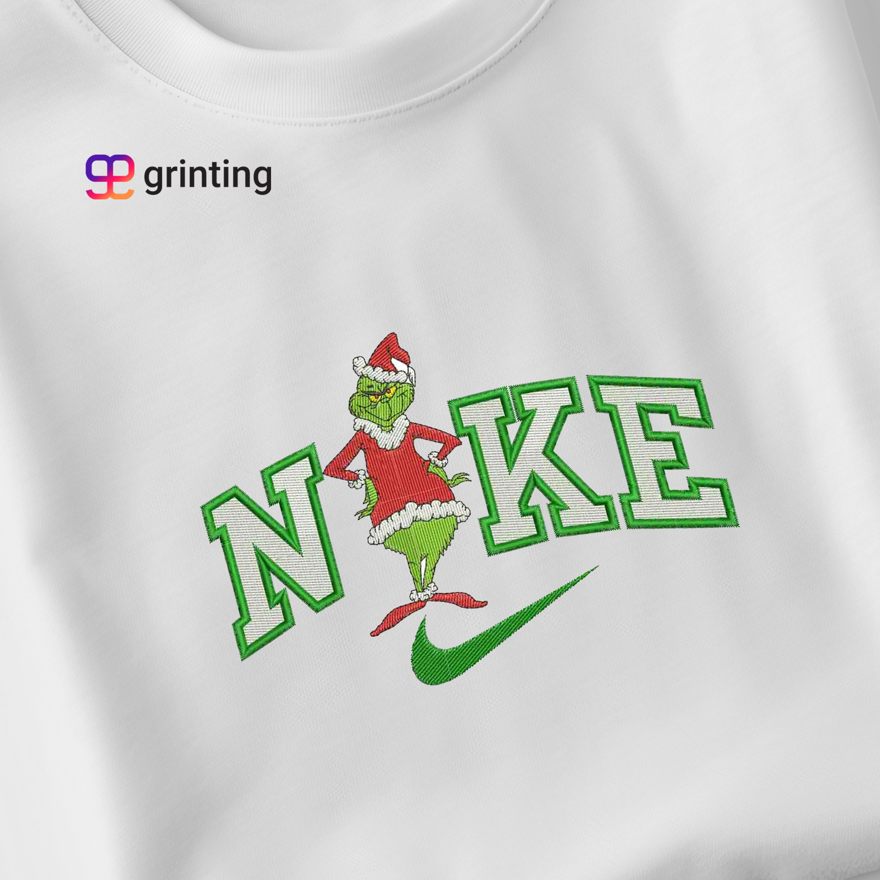 Nike Grinch Santa Embroidered Sweatshirt & Shirt – Premium Comfort and Style