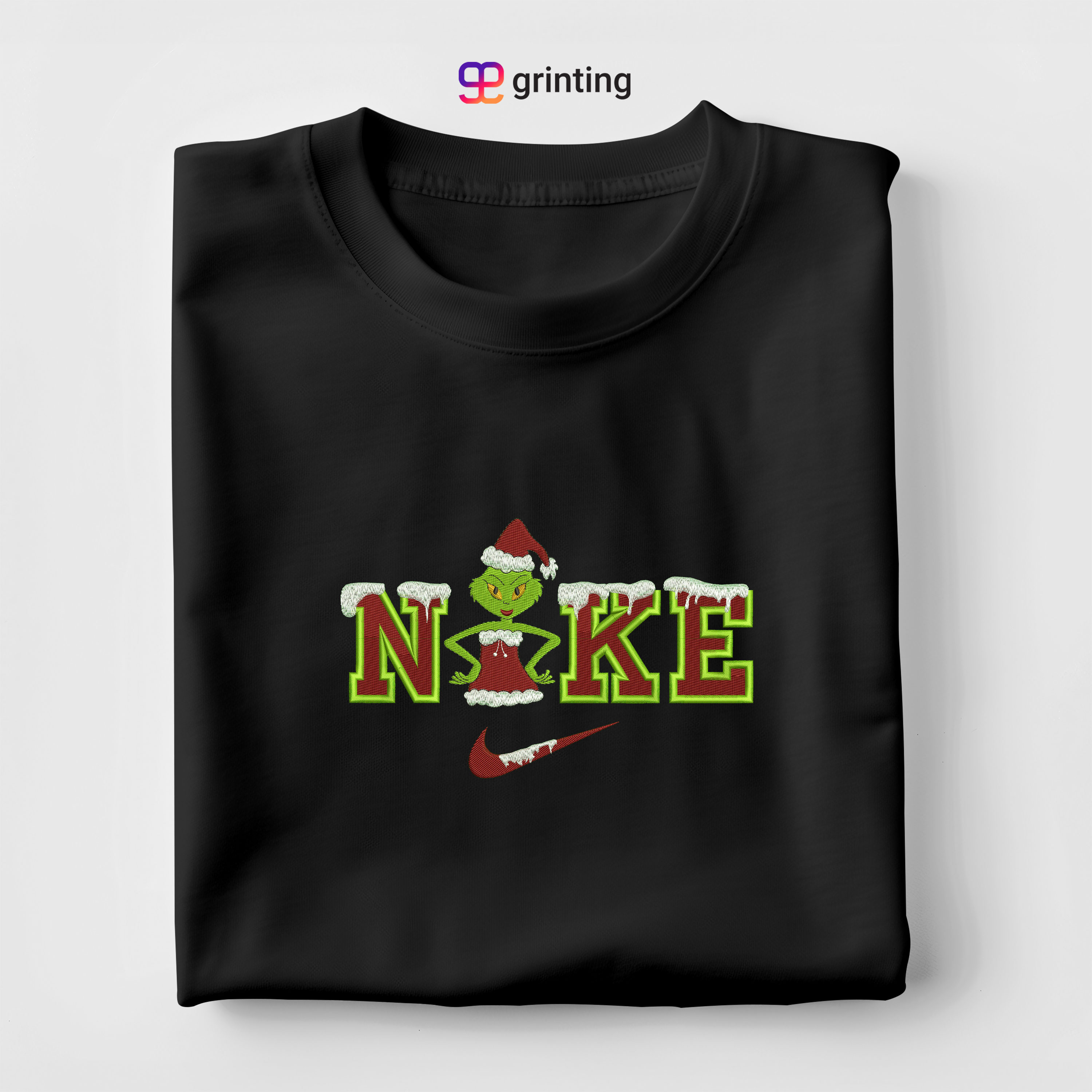 Nike Grinch Santa Type 02 Embroidered Sweatshirt & Shirt – Premium Comfort and Style