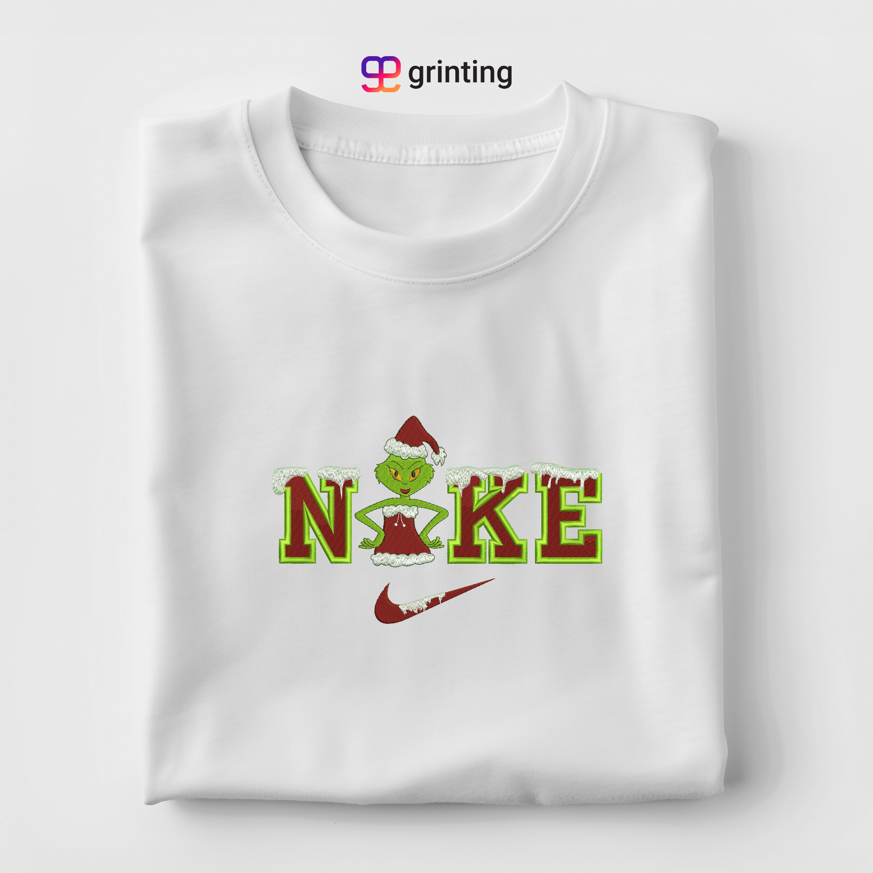 Nike Grinch Santa Type 02 Embroidered Sweatshirt & Shirt – Premium Comfort and Style
