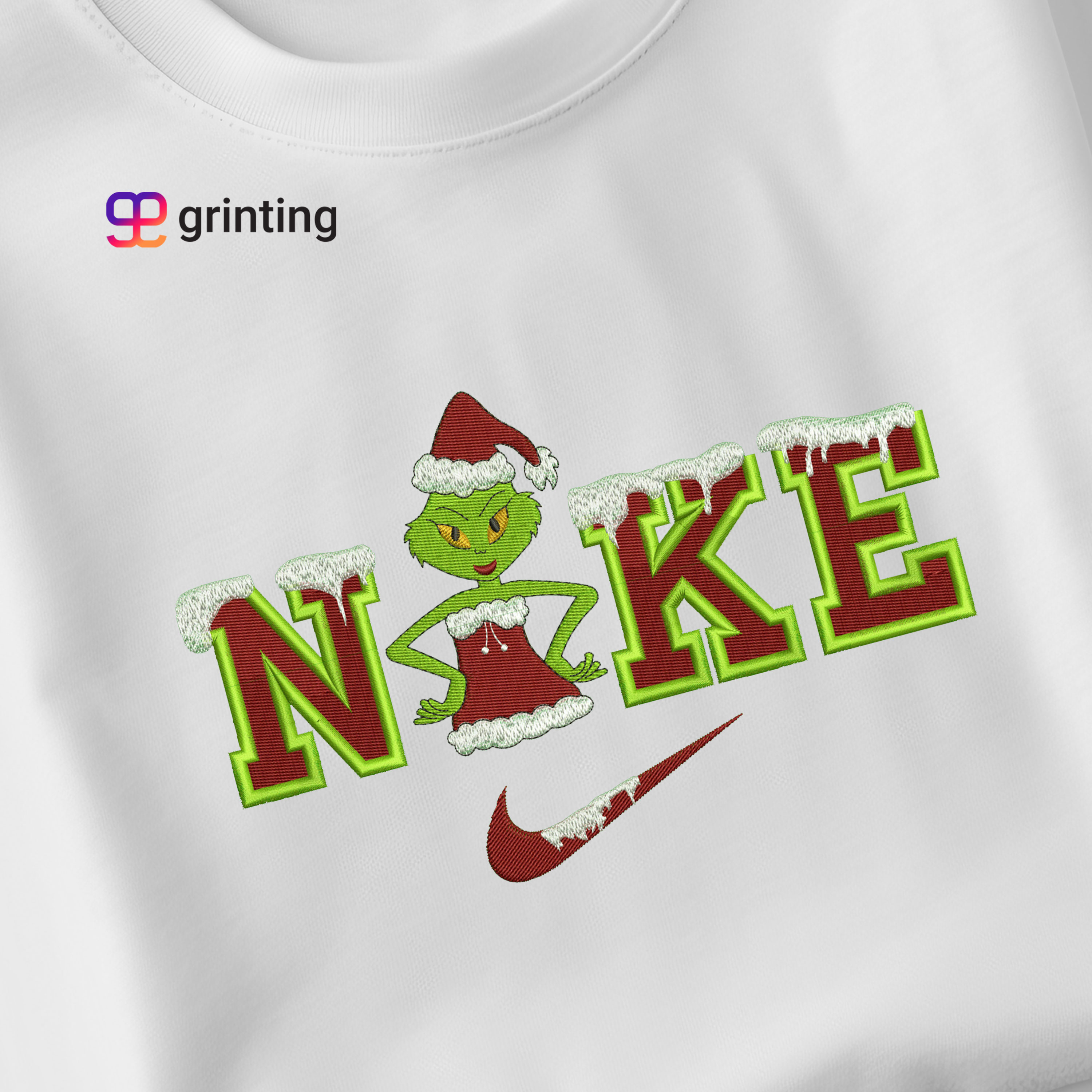 Nike Grinch Santa Type 02 Embroidered Sweatshirt & Shirt – Premium Comfort and Style