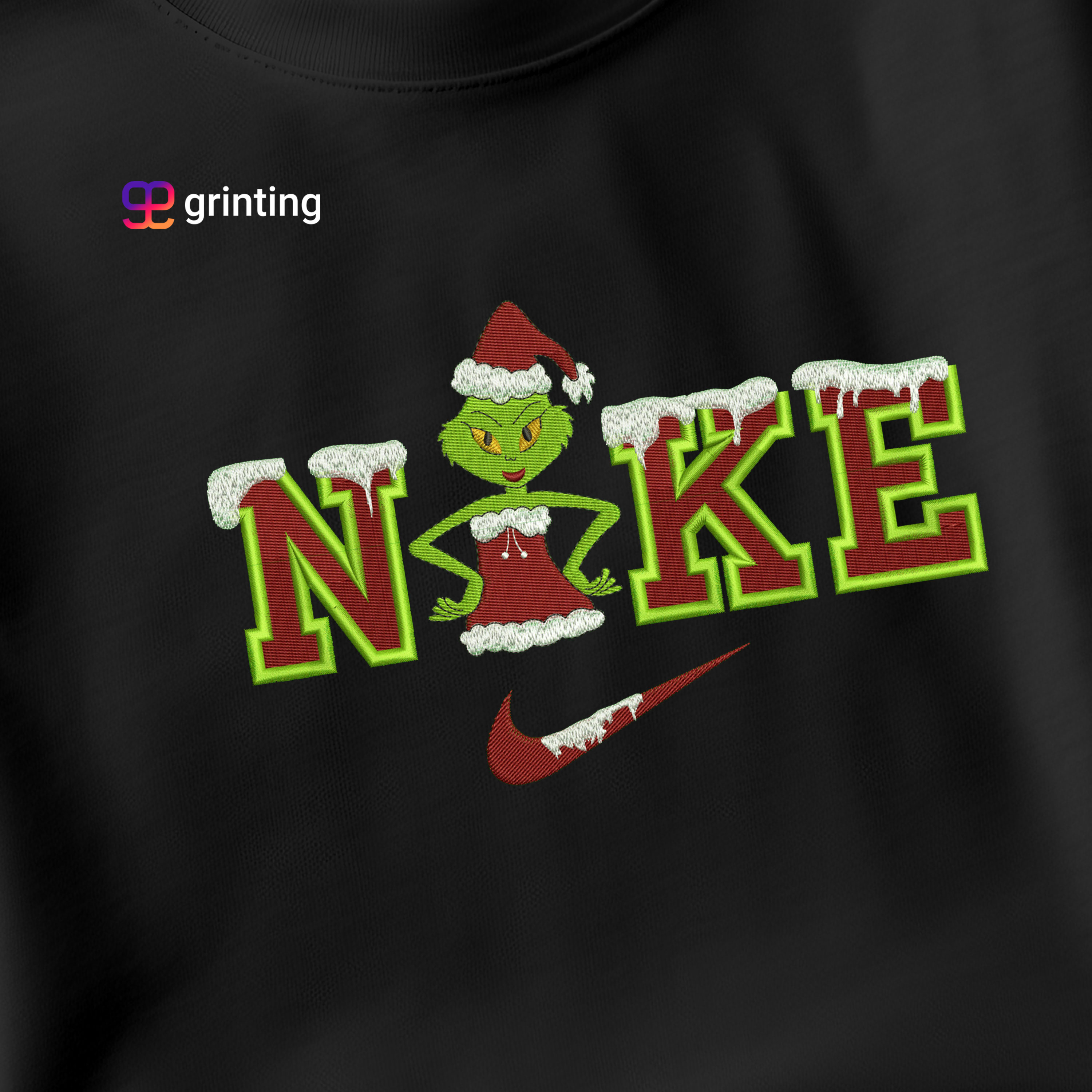 Nike Grinch Santa Type 02 Embroidered Sweatshirt & Shirt – Premium Comfort and Style