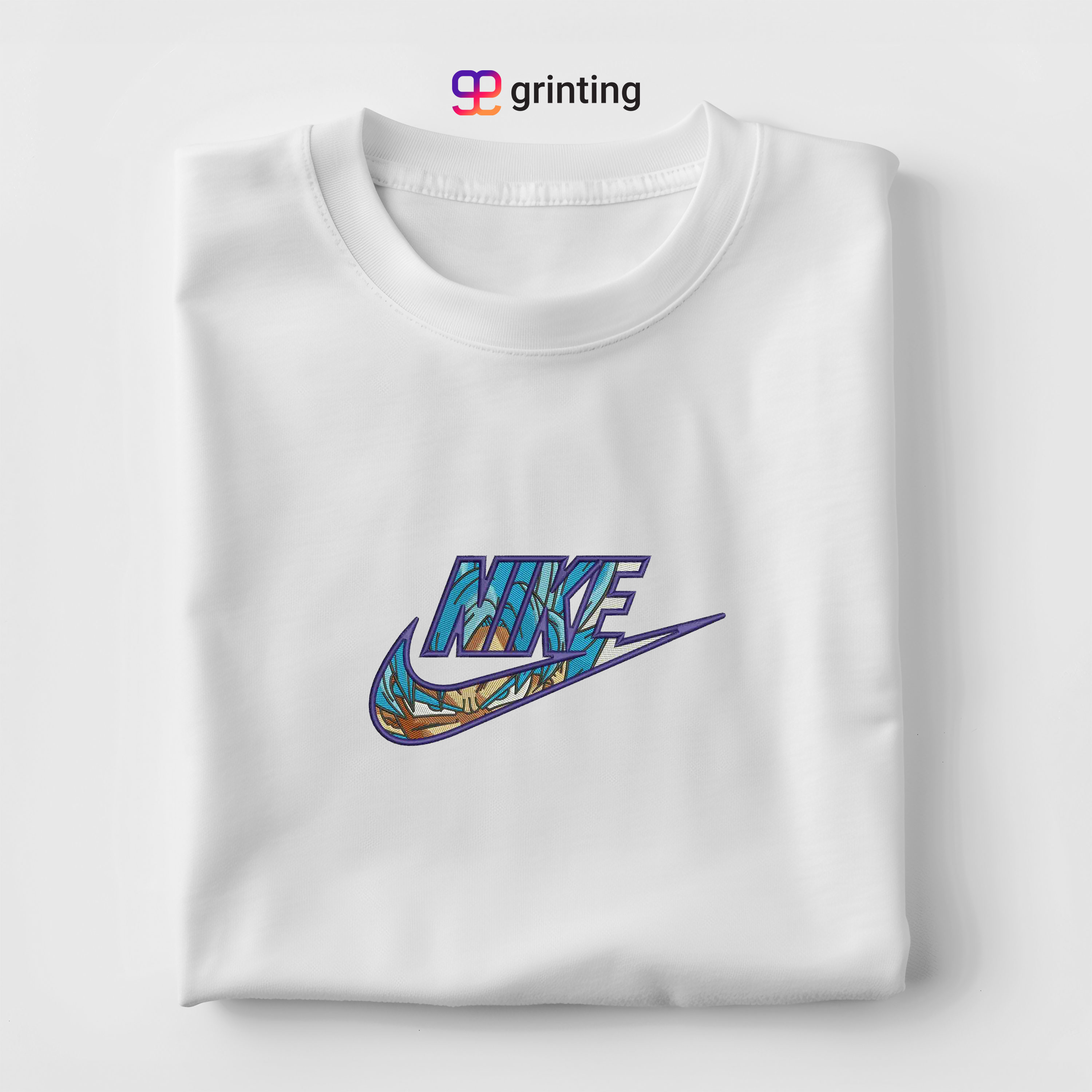 Nike Goku Blue Embroidered Sweatshirt & Shirt – Premium Comfort and Style