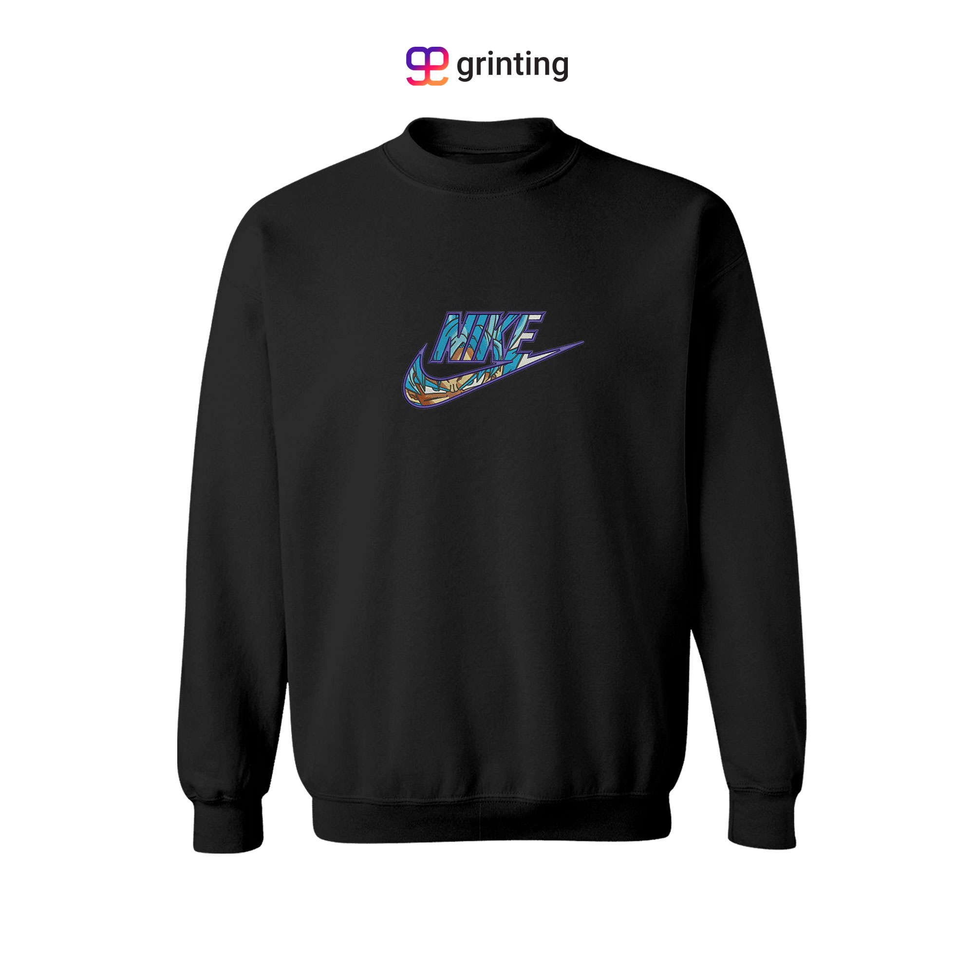 Nike Goku Blue Embroidered Sweatshirt & Shirt – Premium Comfort and Style