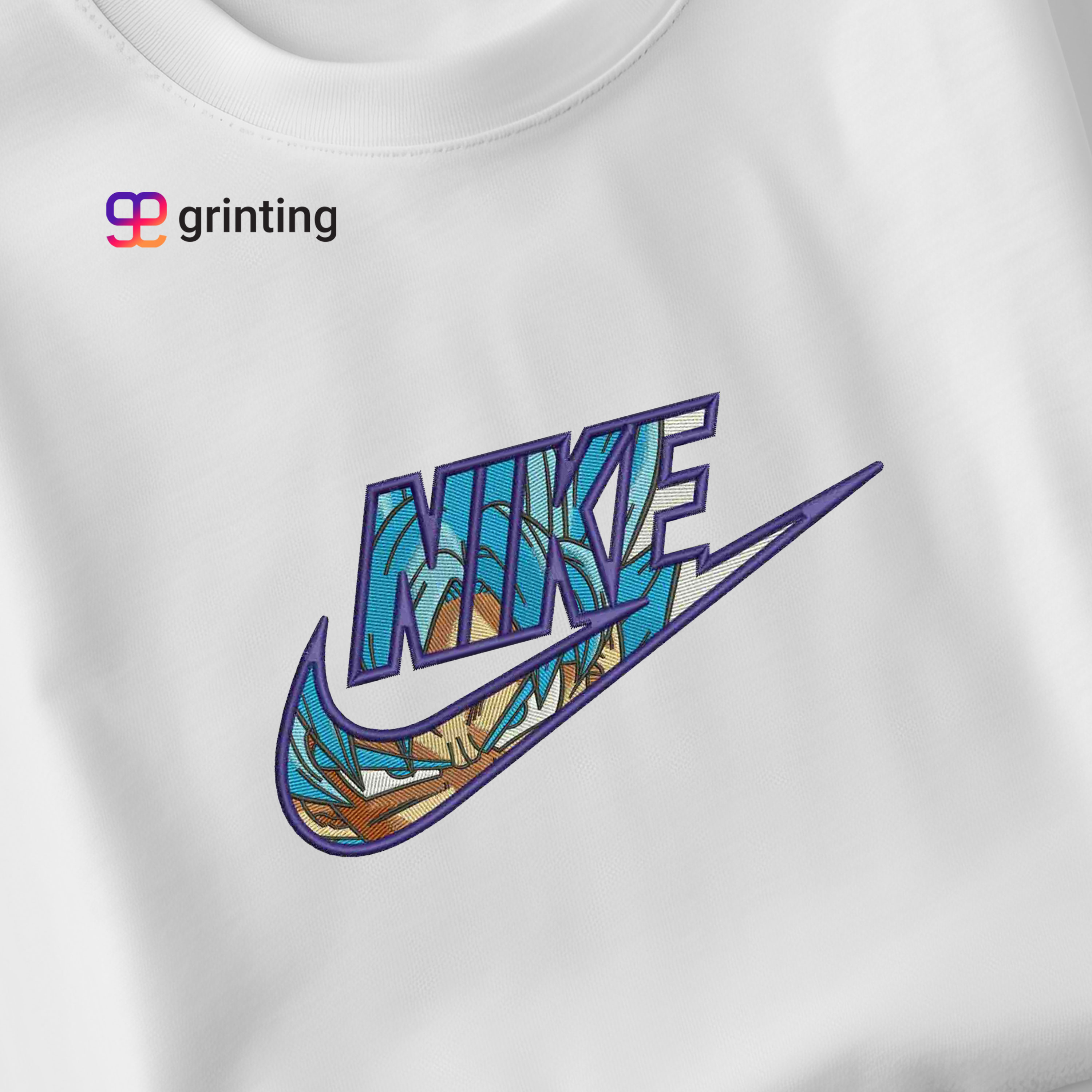 Nike Goku Blue Embroidered Sweatshirt & Shirt – Premium Comfort and Style