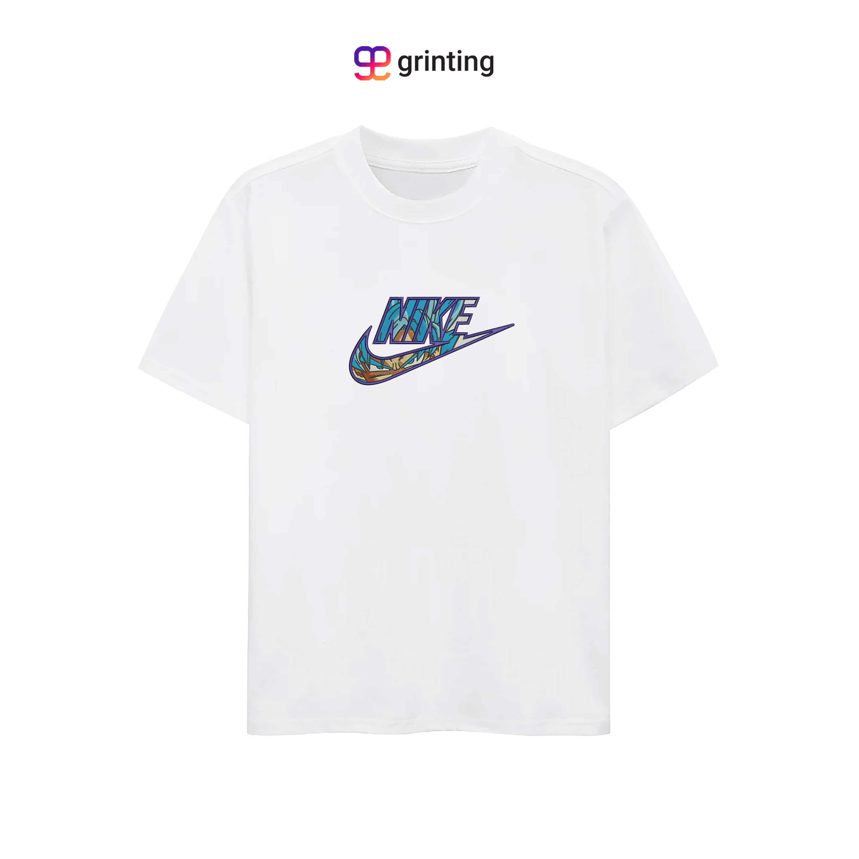 Nike Goku Blue Embroidered Sweatshirt & Shirt – Premium Comfort and Style