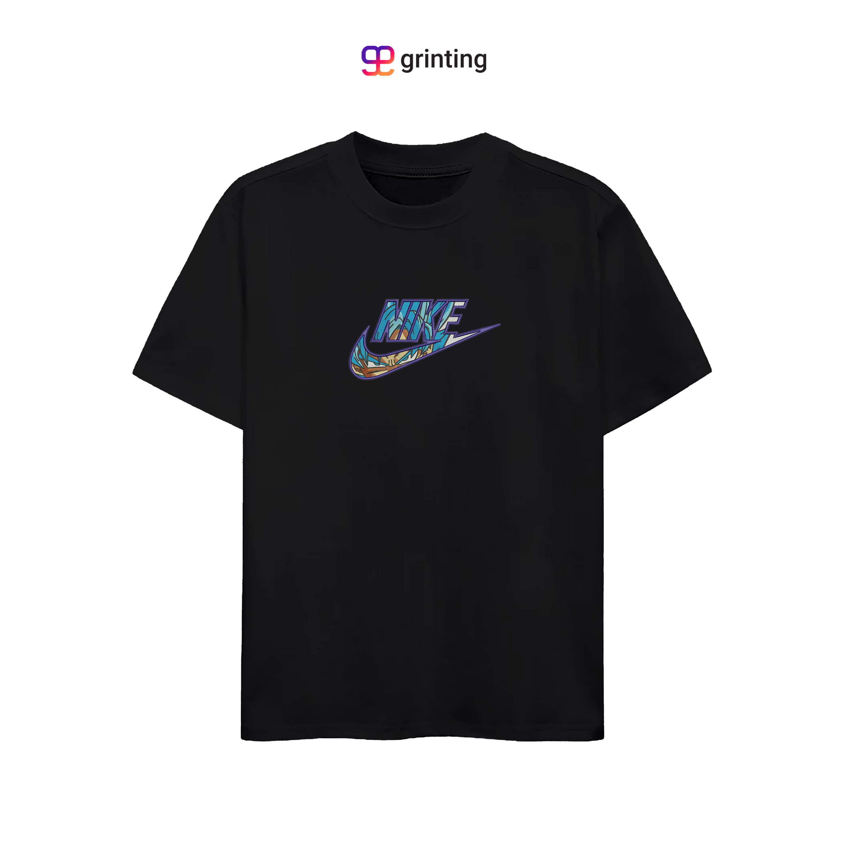 Nike Goku Blue Embroidered Sweatshirt & Shirt – Premium Comfort and Style