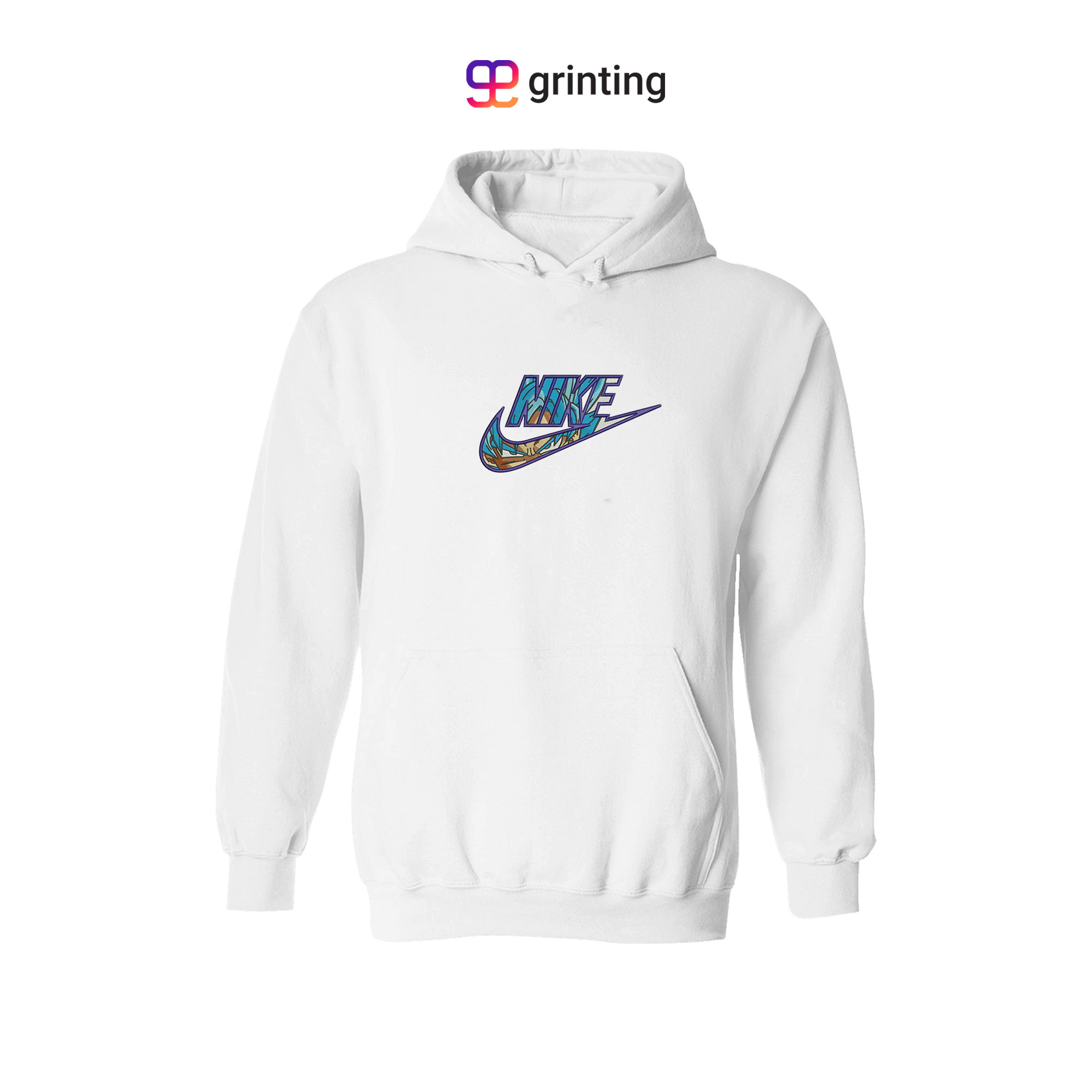 Nike Goku Blue Embroidered Sweatshirt & Shirt – Premium Comfort and Style
