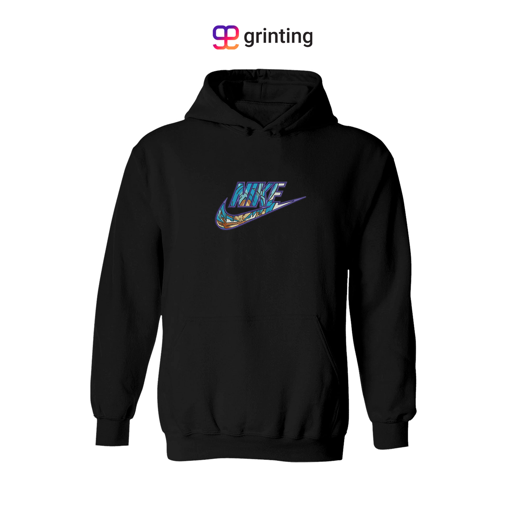 Nike Goku Blue Embroidered Sweatshirt & Shirt – Premium Comfort and Style