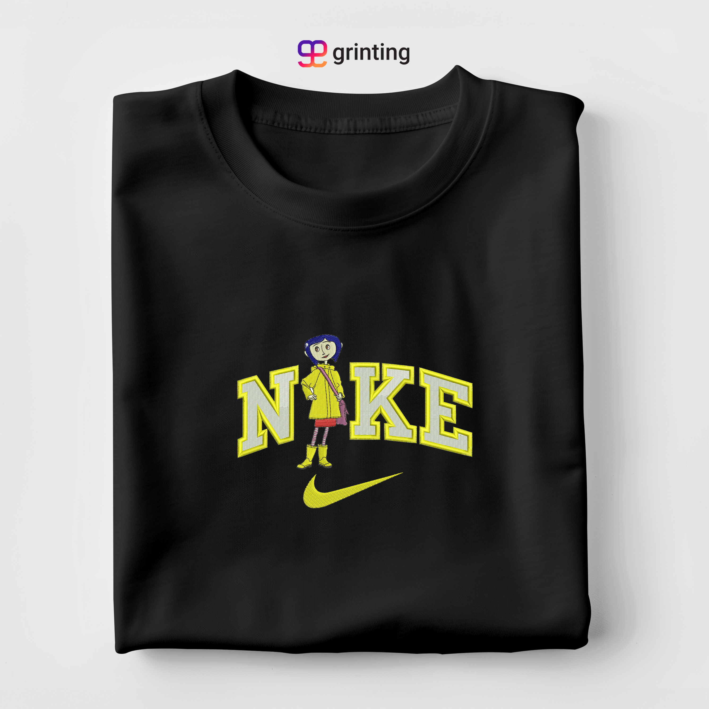 Nike Girl Anime Embroidered Sweatshirt & Shirt – Premium Comfort and Style