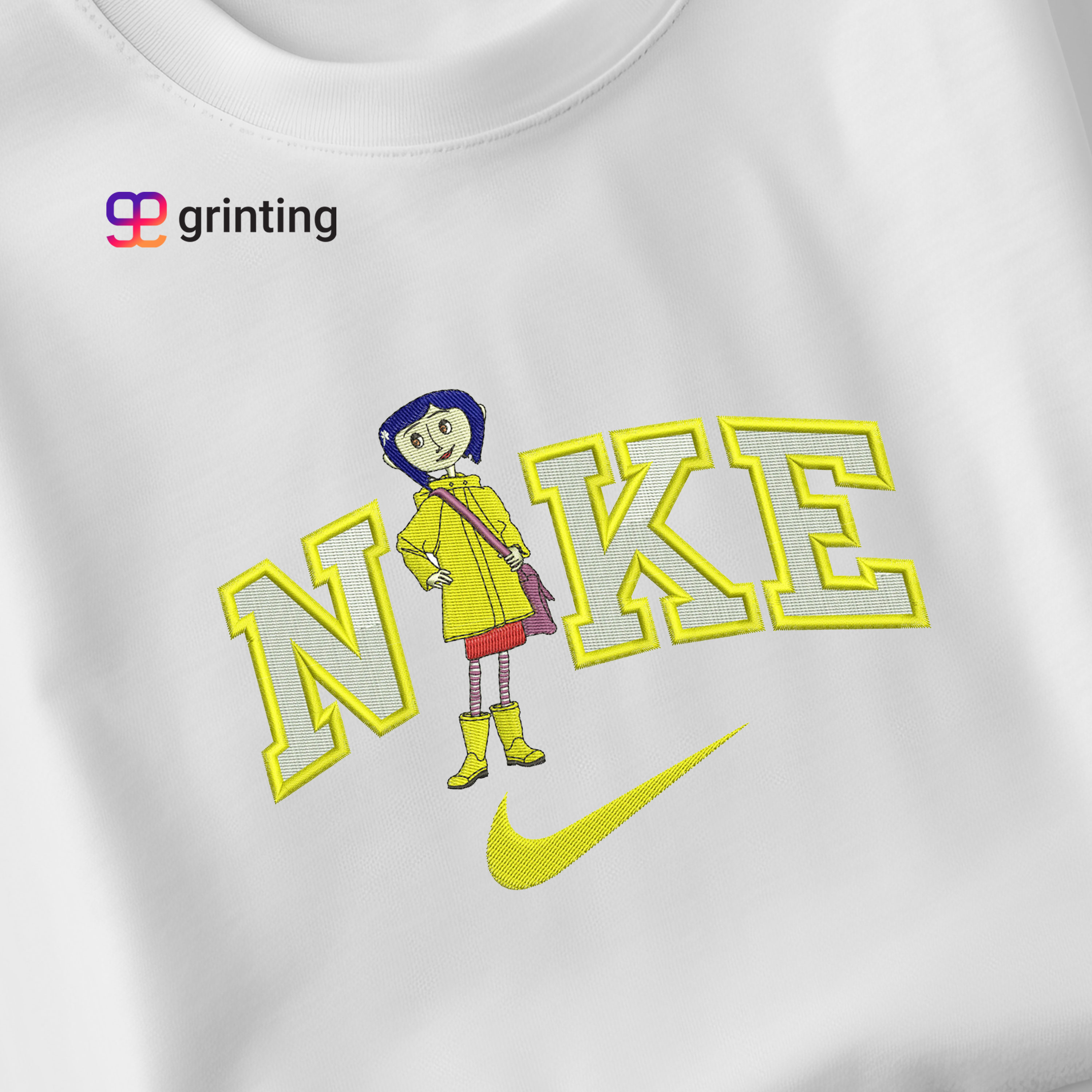 Nike Girl Anime Embroidered Sweatshirt & Shirt – Premium Comfort and Style