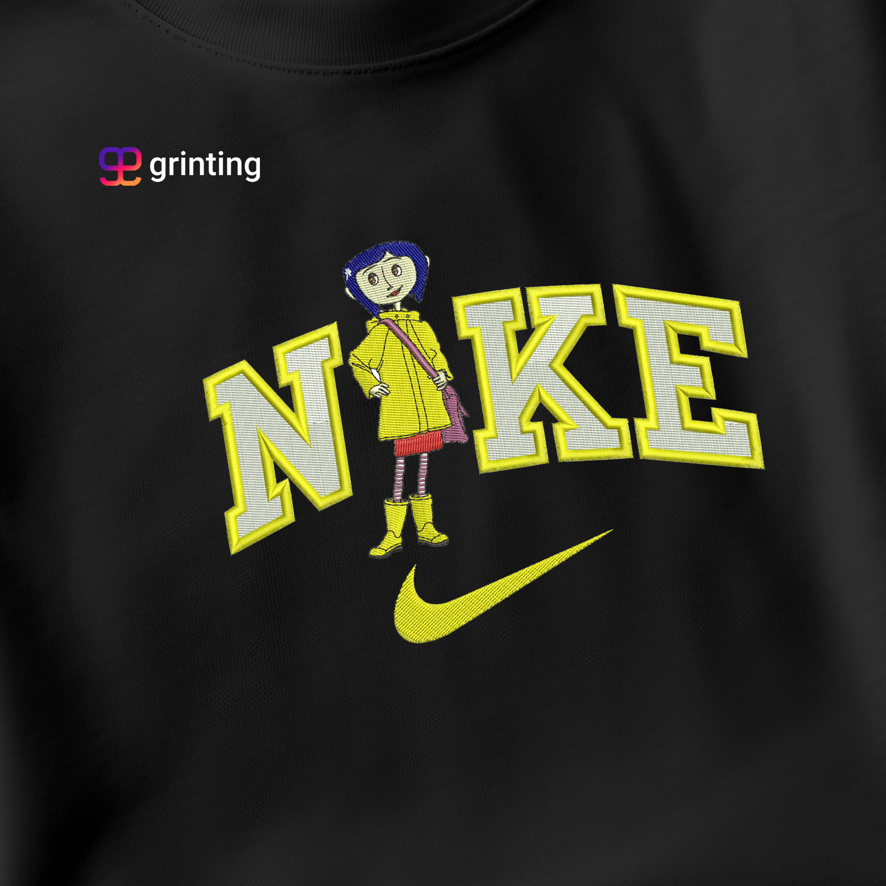 Nike Girl Anime Embroidered Sweatshirt & Shirt – Premium Comfort and Style