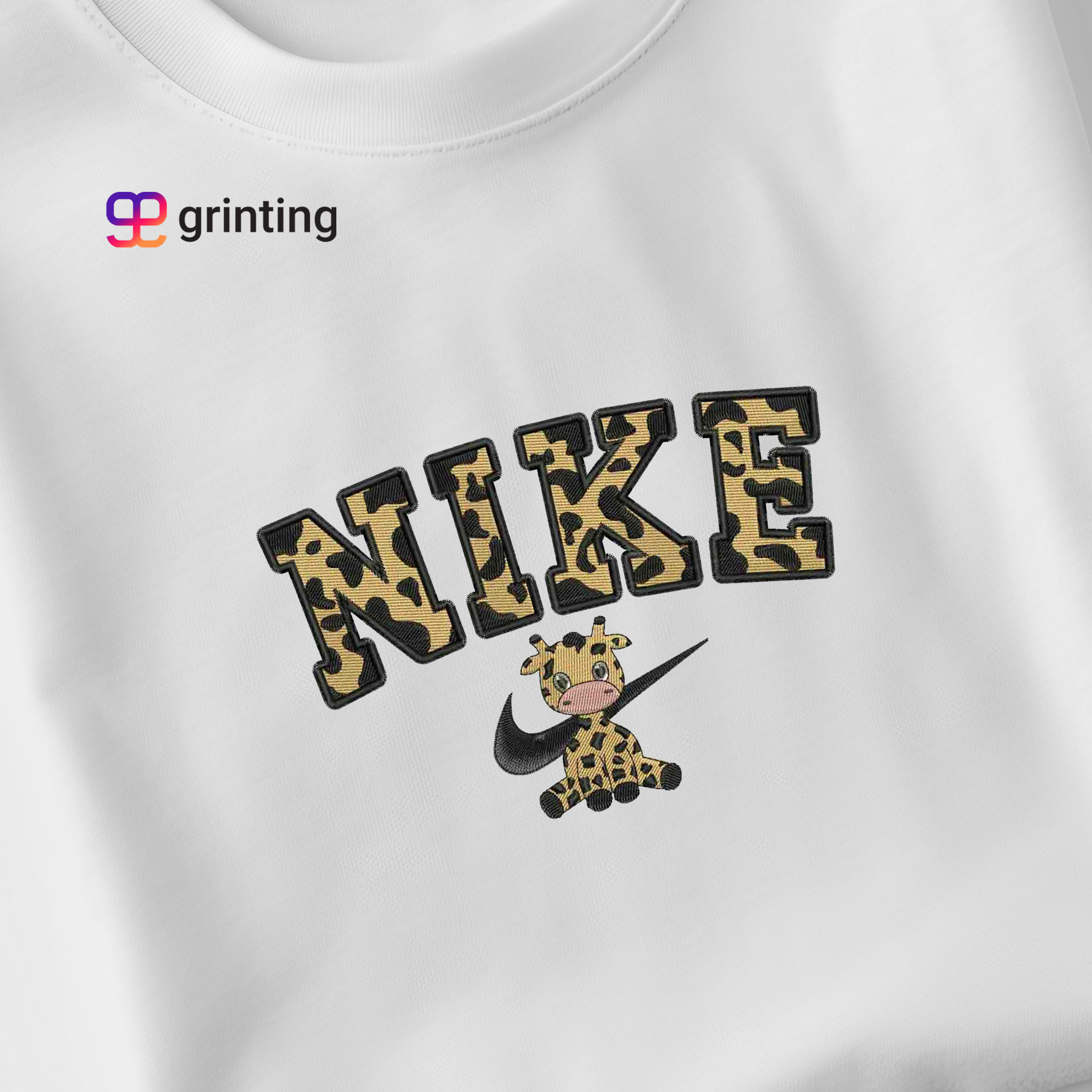 Nike Giraffe Embroidered Sweatshirt & Shirt – Premium Comfort and Style