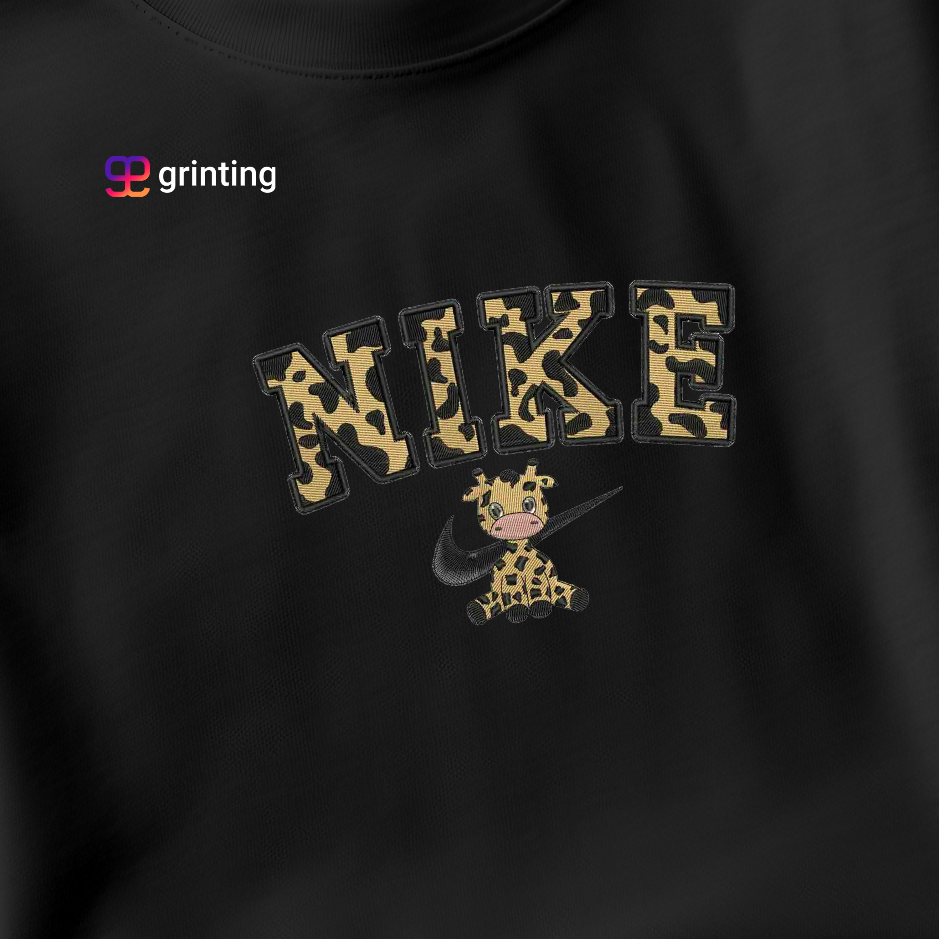 Nike Giraffe Embroidered Sweatshirt & Shirt – Premium Comfort and Style