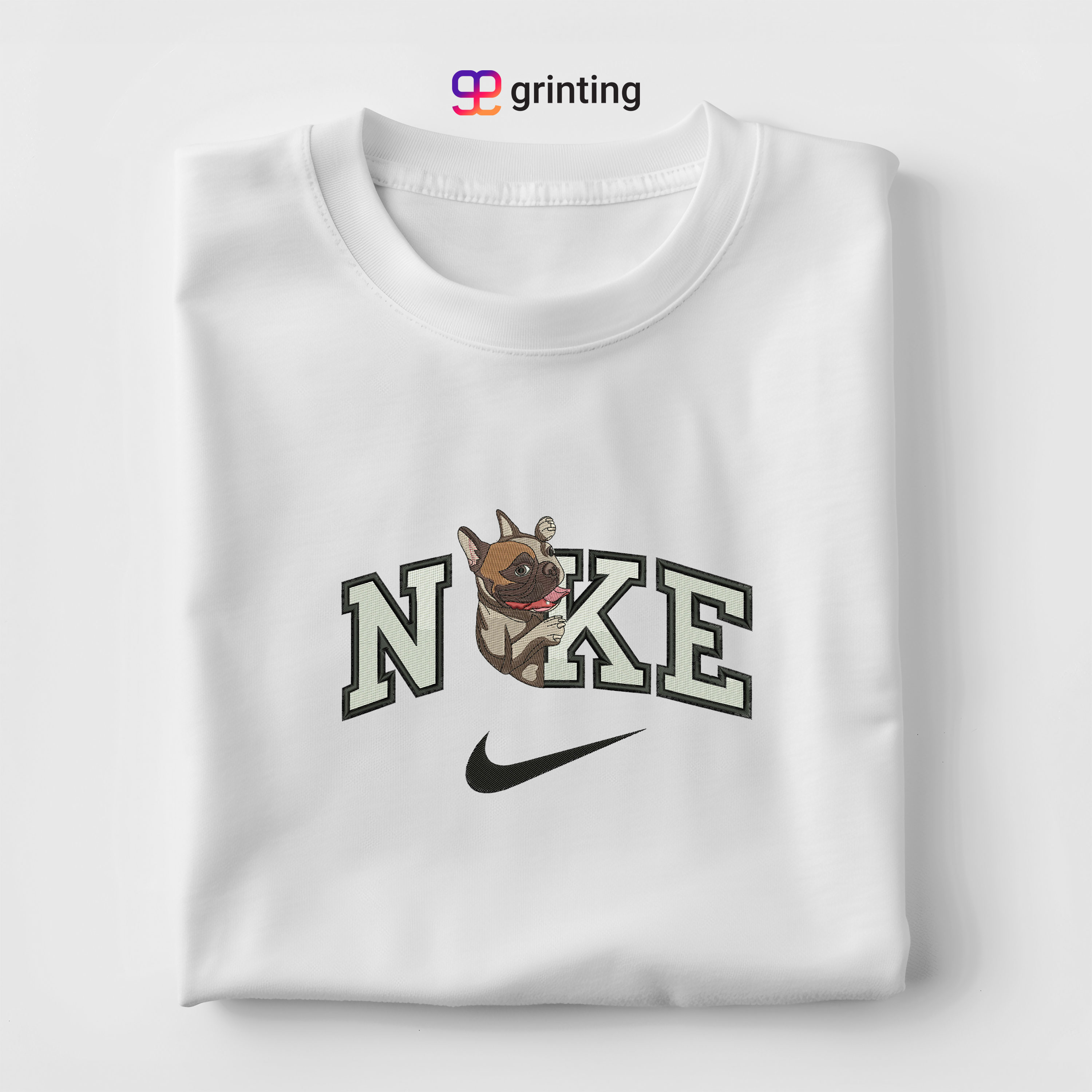 Nike French Bulldog Embroidered Sweatshirt & Shirt – Premium Comfort and Style