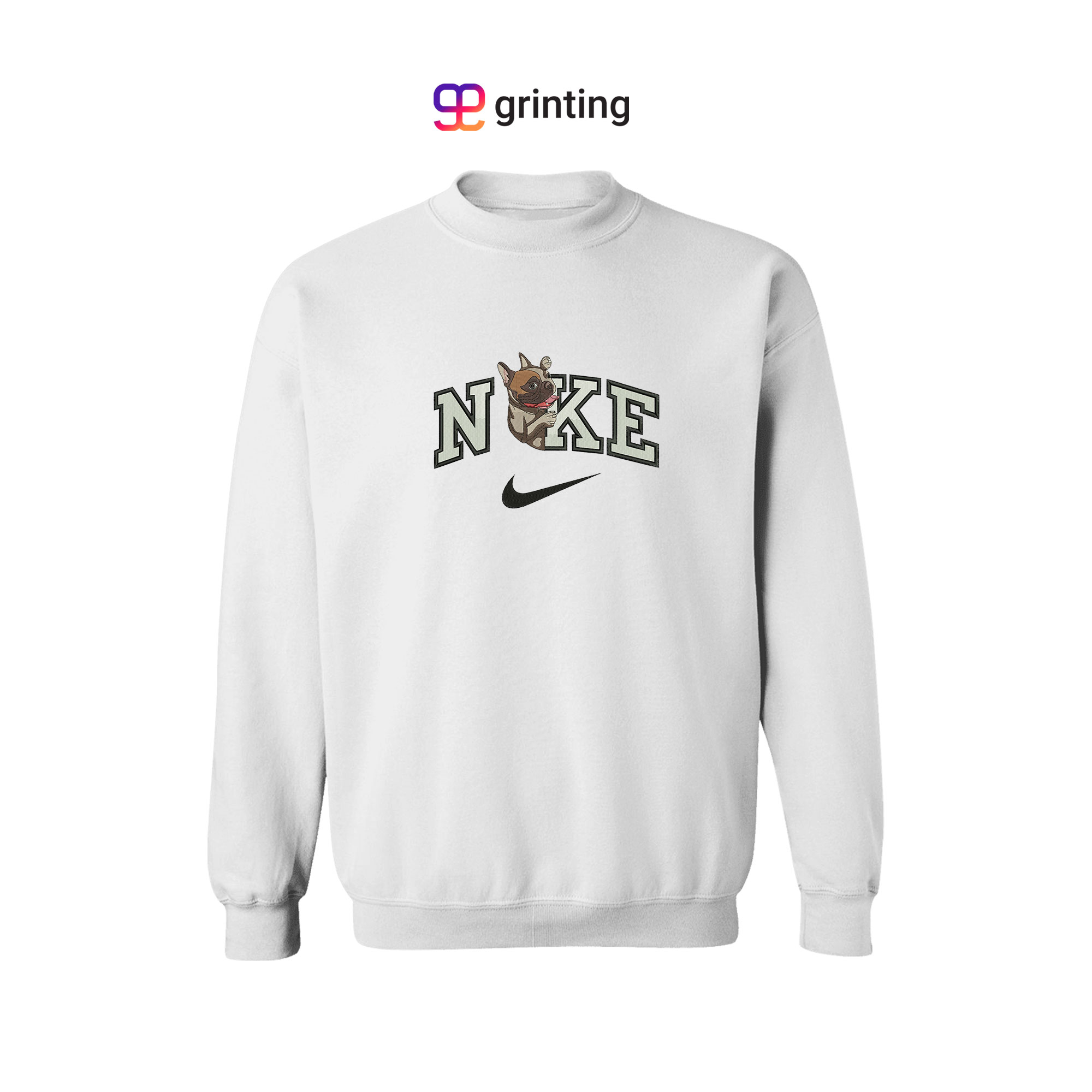 Nike French Bulldog Embroidered Sweatshirt & Shirt – Premium Comfort and Style
