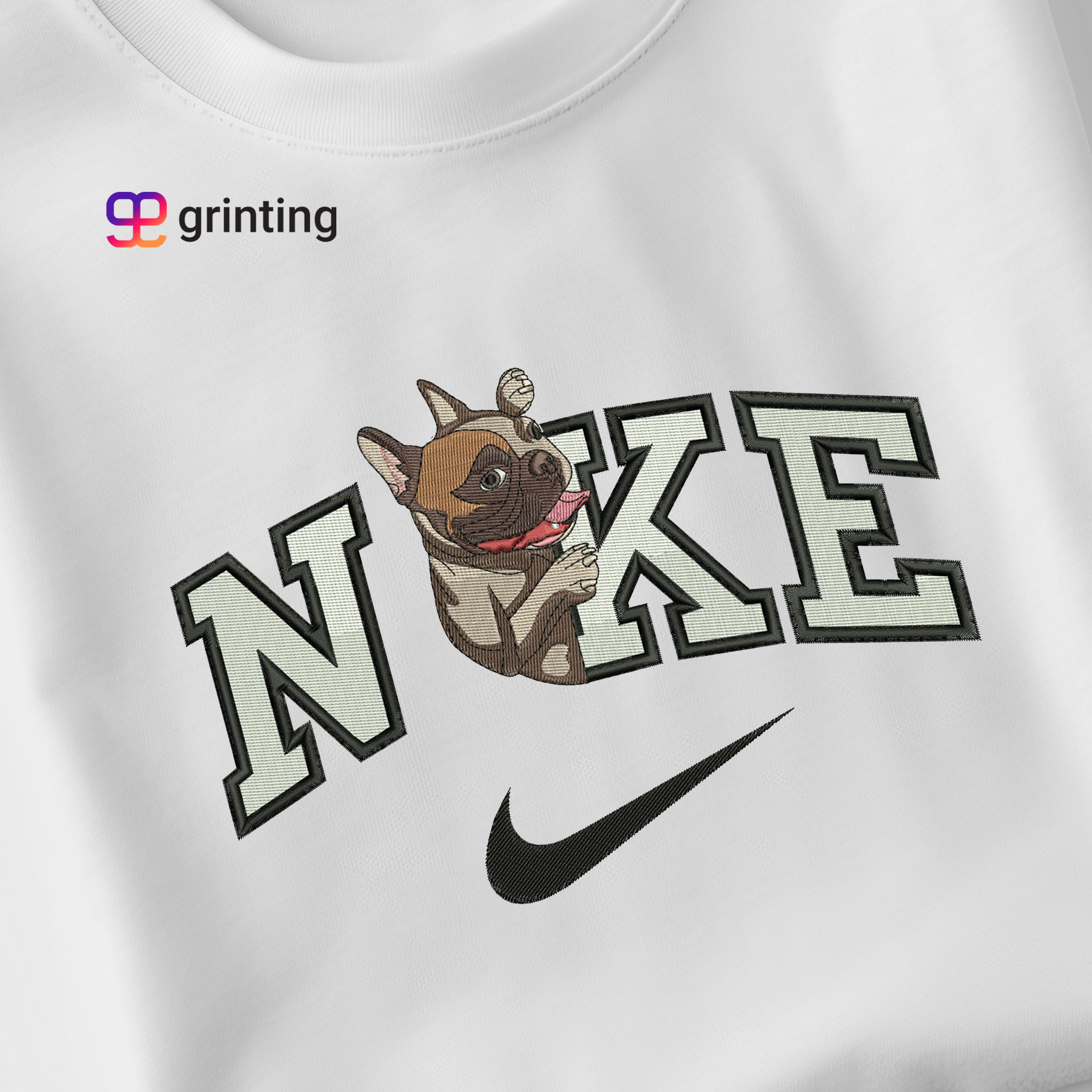 Nike French Bulldog Embroidered Sweatshirt & Shirt – Premium Comfort and Style