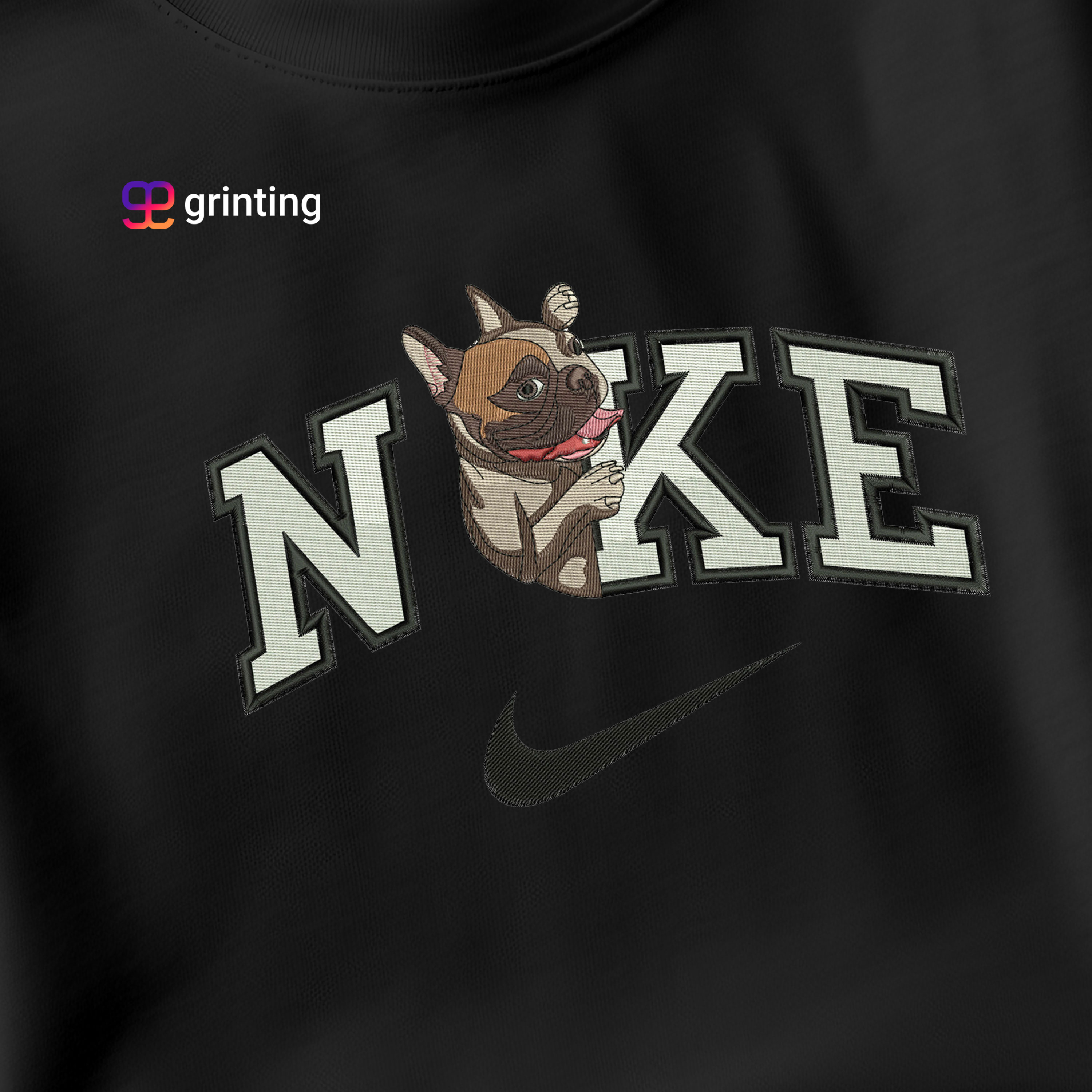 Nike French Bulldog Embroidered Sweatshirt & Shirt – Premium Comfort and Style