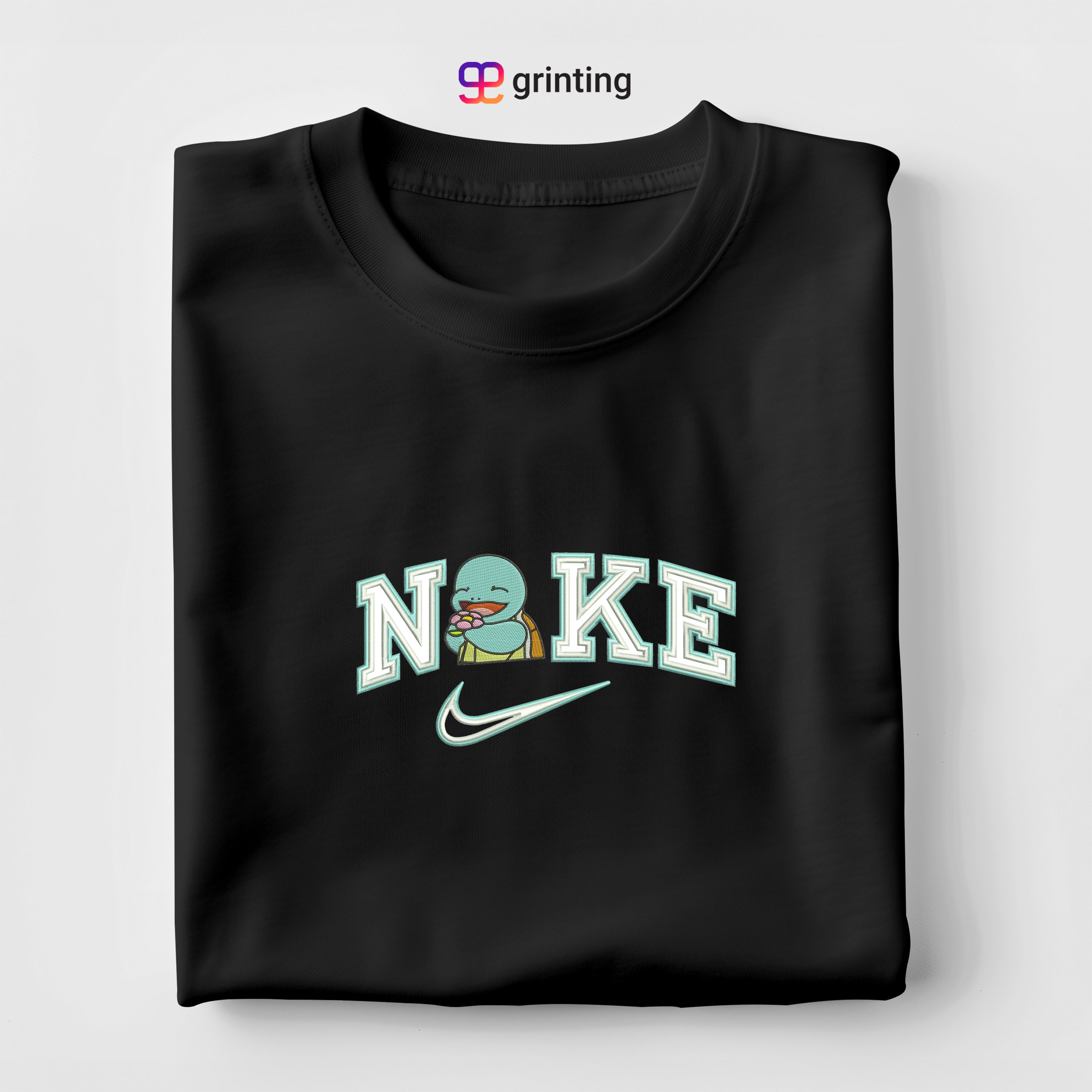 Nike Double Squirtle Embroidered Sweatshirt & Shirt – Premium Comfort and Style