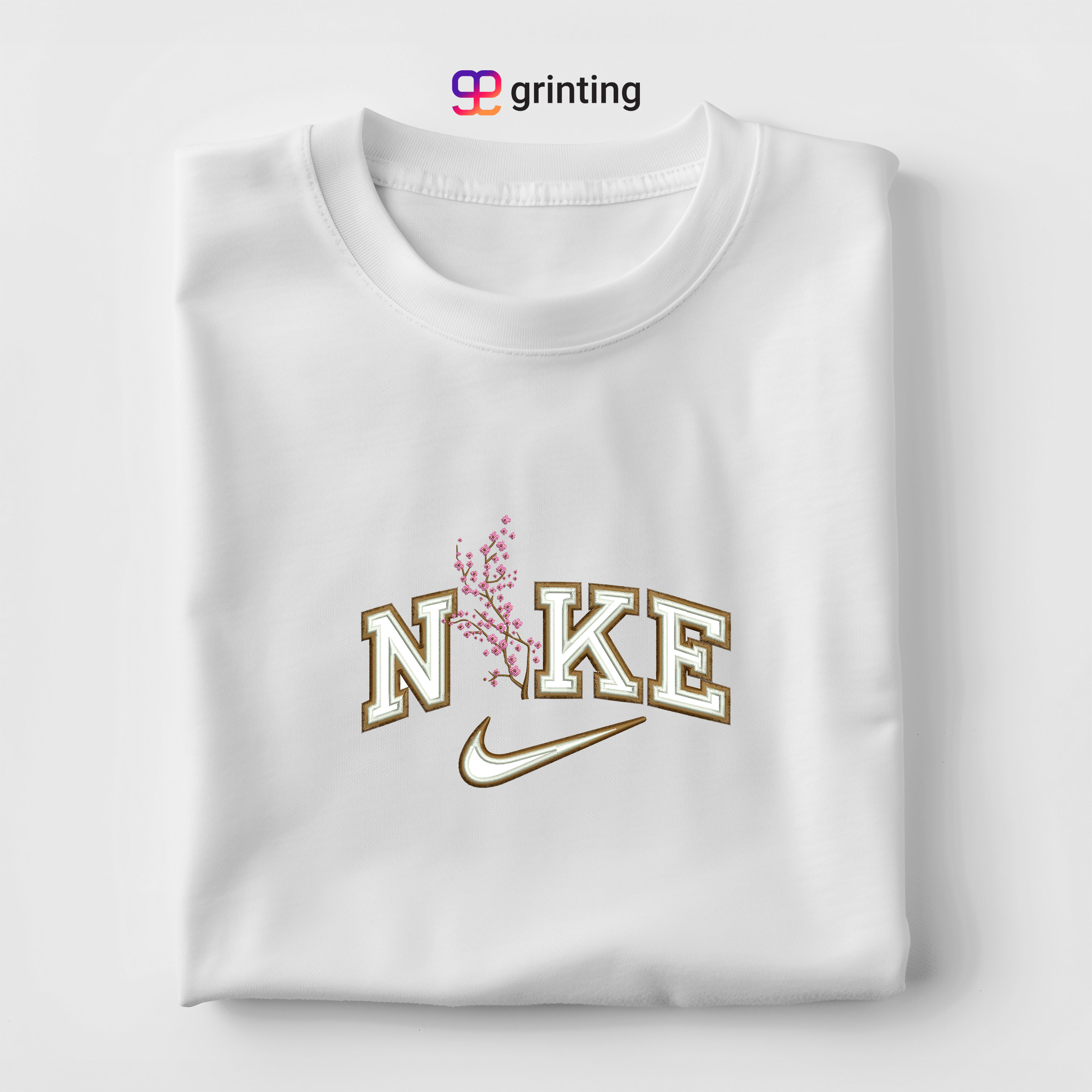 Nike Double Sakura Embroidered Sweatshirt & Shirt – Premium Comfort and Style