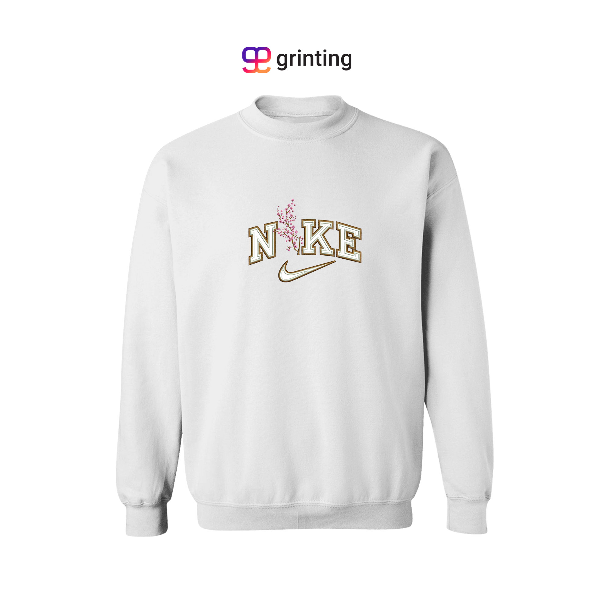 Nike Double Sakura Embroidered Sweatshirt & Shirt – Premium Comfort and Style