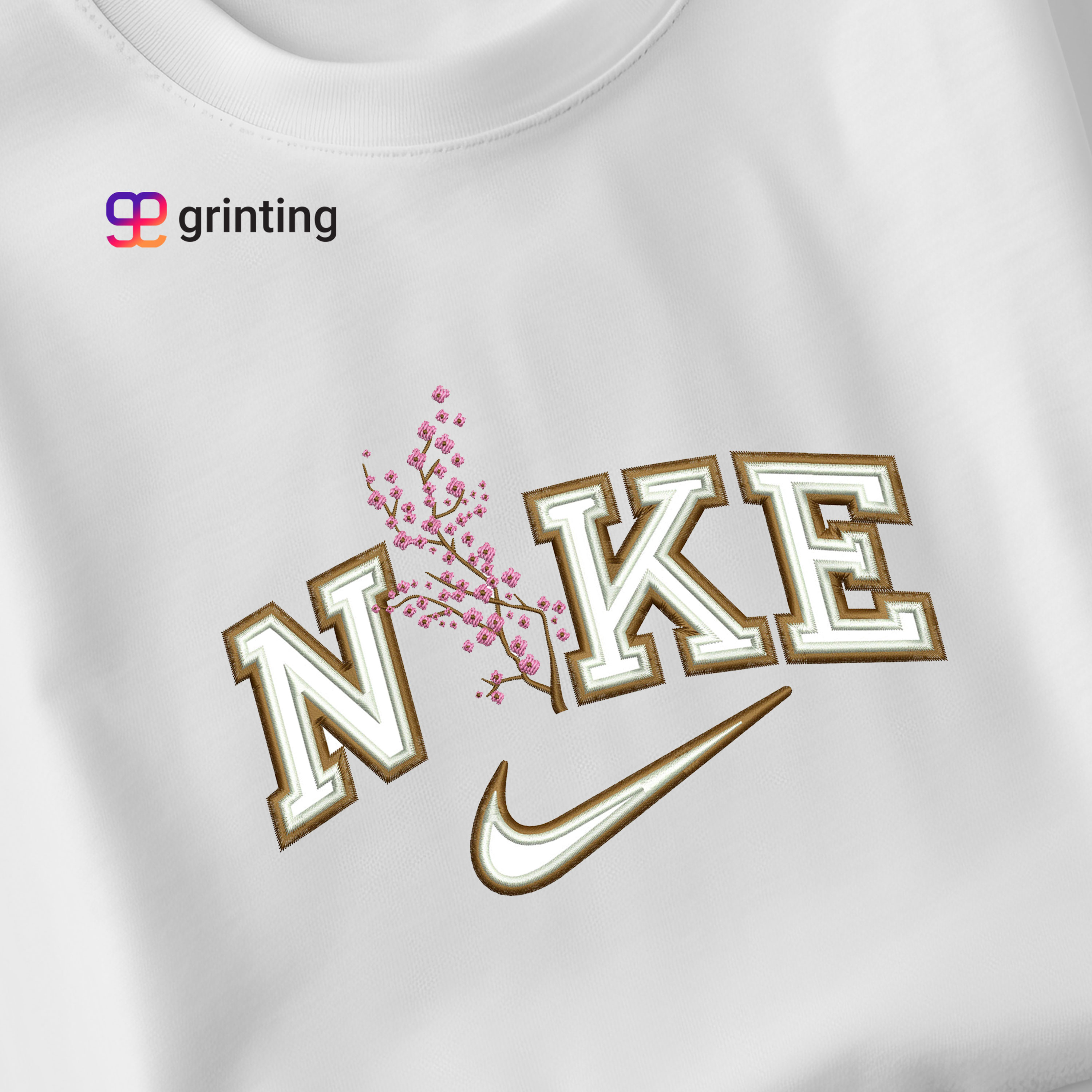 Nike Double Sakura Embroidered Sweatshirt & Shirt – Premium Comfort and Style