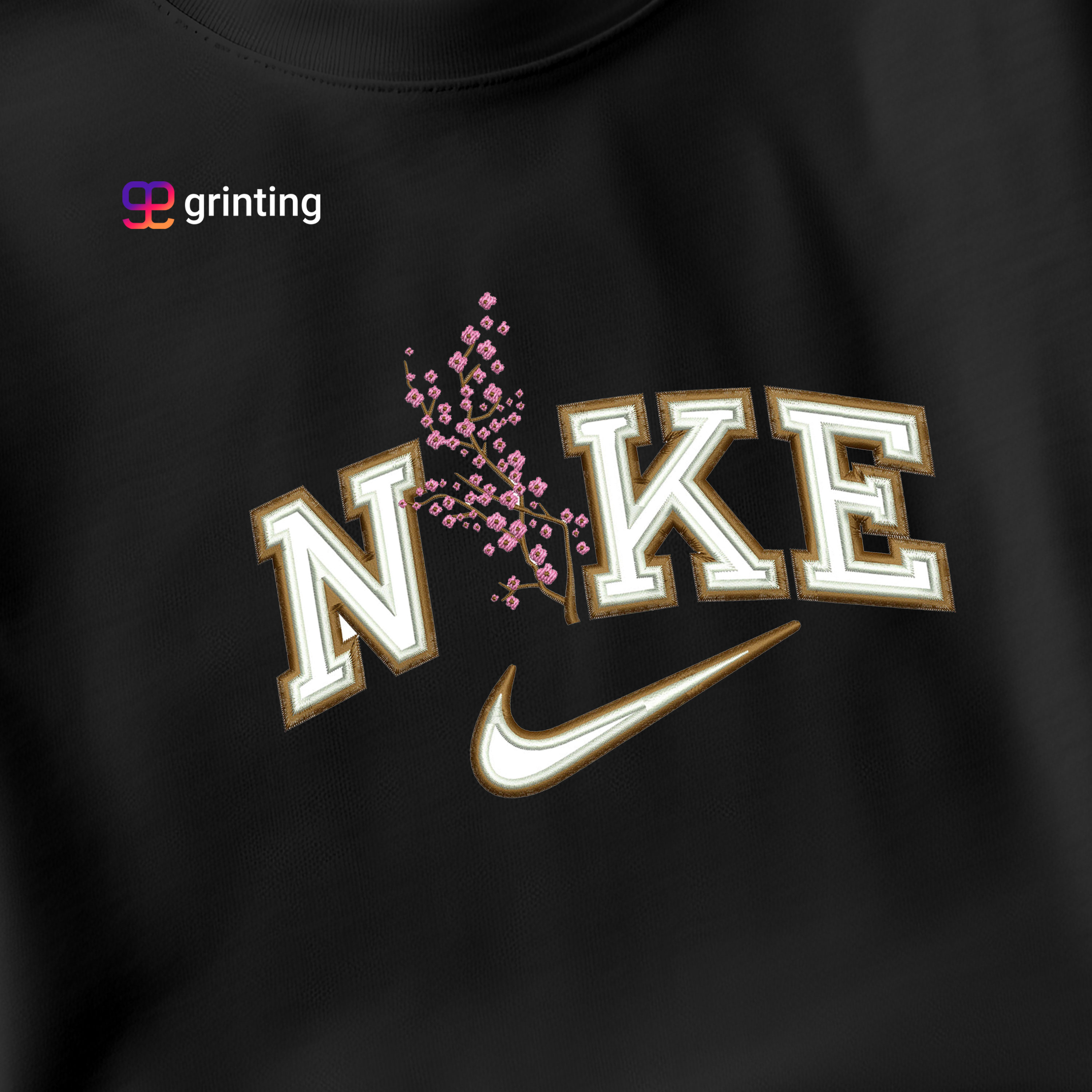 Nike Double Sakura Embroidered Sweatshirt & Shirt – Premium Comfort and Style