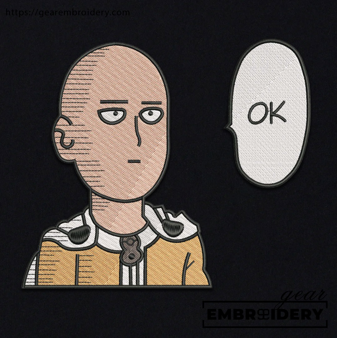 Top One Punch Man Anime Embroidered Designs – Perfect for T-Shirts, Sweatshirts, and Hoodies