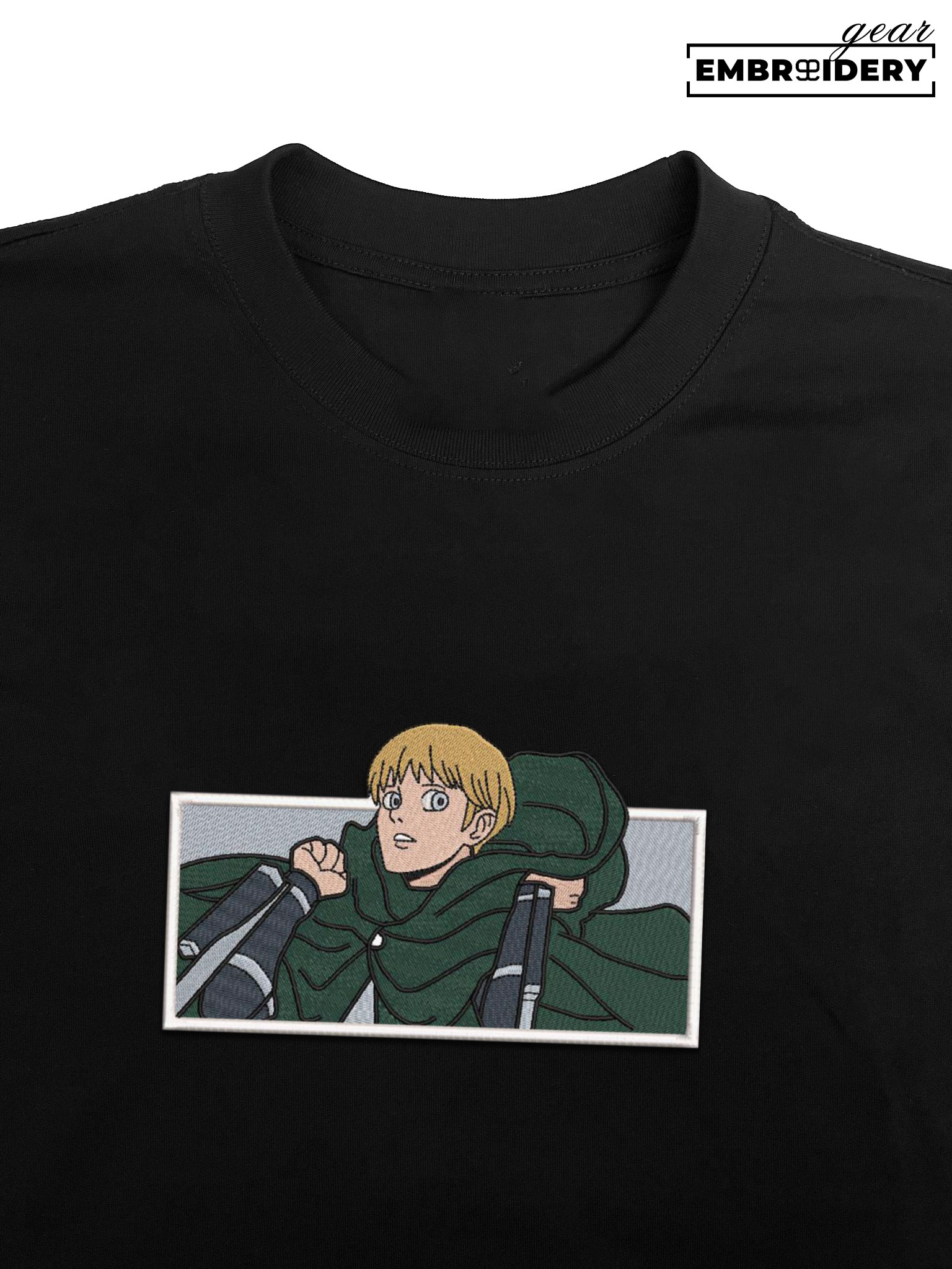Armin hood embroidery design file attack on titan anime embroidery design ATT004 T Shirt Sweatshirt Hoodie Clothing Can Personalized Embroidery