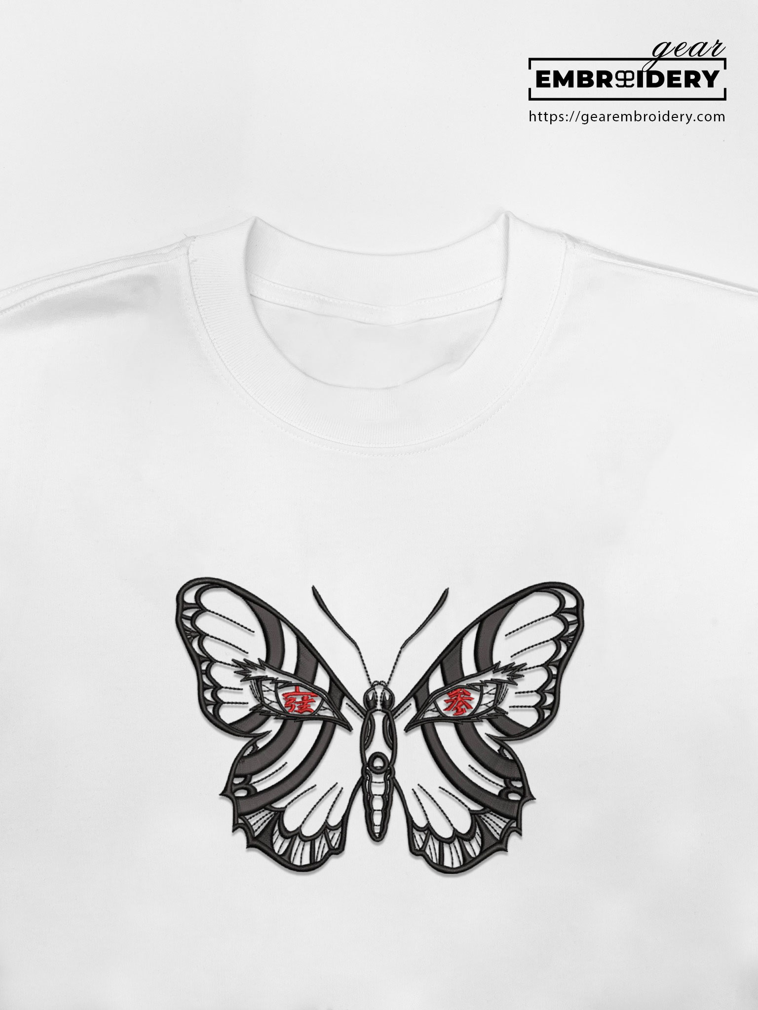 Akaza butterfly embroidery design demon slayer embroidery DS0001 T Shirt Sweatshirt Hoodie Clothing Can Personalized Embroidery