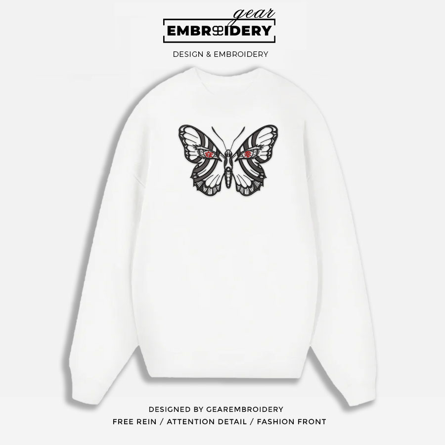 Akaza butterfly embroidery design demon slayer embroidery DS0001 T Shirt Sweatshirt Hoodie Clothing Can Personalized Embroidery