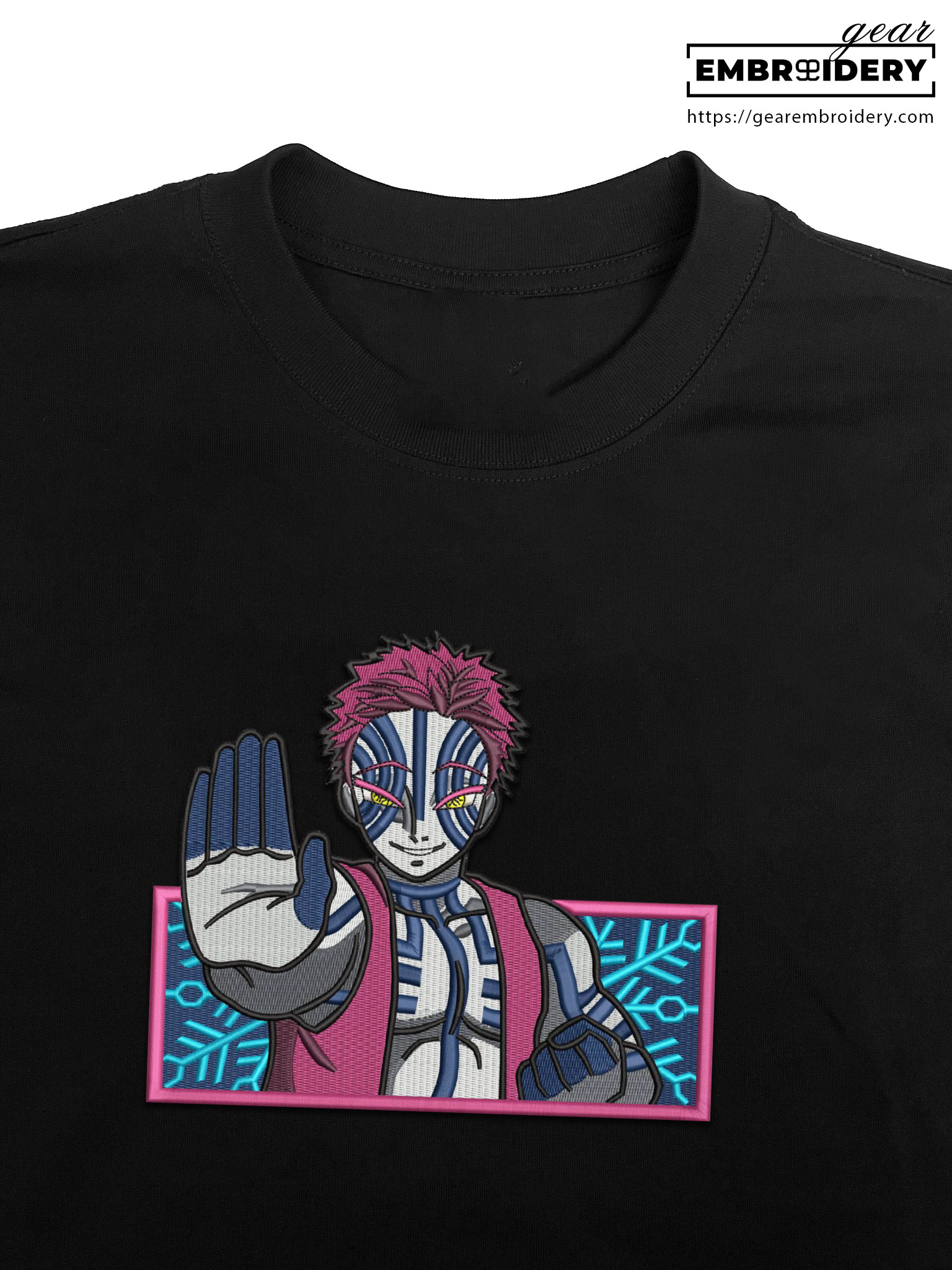 Akaza embroidery design demon slayer embroidery DS0002 T Shirt Sweatshirt Hoodie Clothing Can Personalized Embroidery