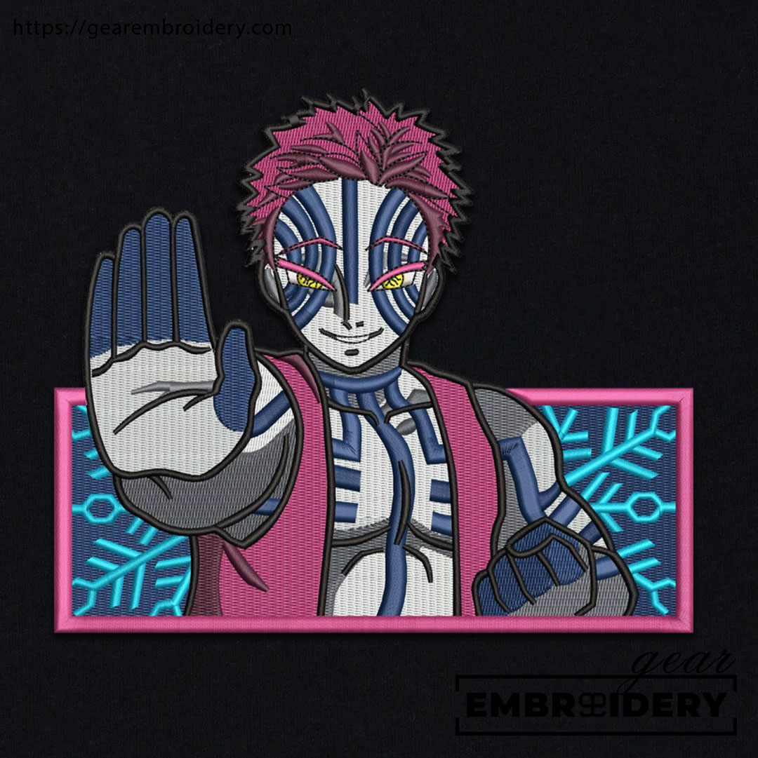 Akaza embroidery design demon slayer embroidery DS0002 T Shirt Sweatshirt Hoodie Clothing Can Personalized Embroidery