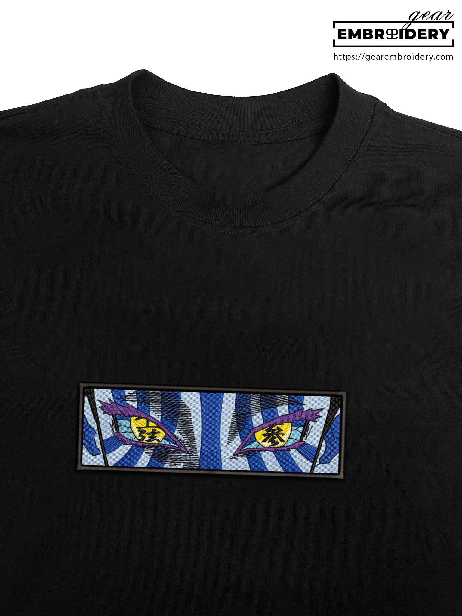 Akaza eyes embroidery design demon slayer embroidery DS0003 T Shirt Sweatshirt Hoodie Clothing Can Personalized Embroidery