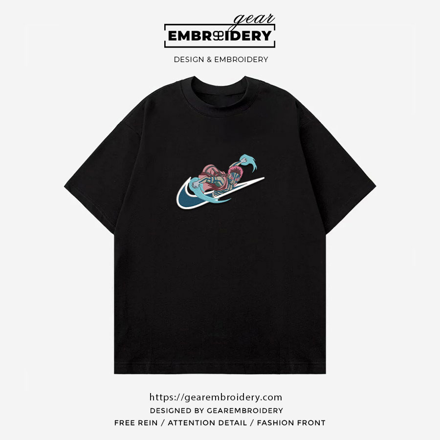 Akaza swoosh embroidery design demon slayer nike embroidery DS0004 T Shirt Sweatshirt Hoodie Clothing Can Personalized Embroidery