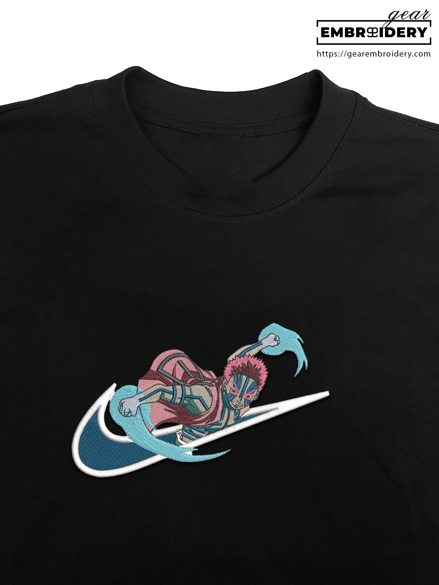 Akaza swoosh embroidery design demon slayer nike embroidery DS0004 T Shirt Sweatshirt Hoodie Clothing Can Personalized Embroidery