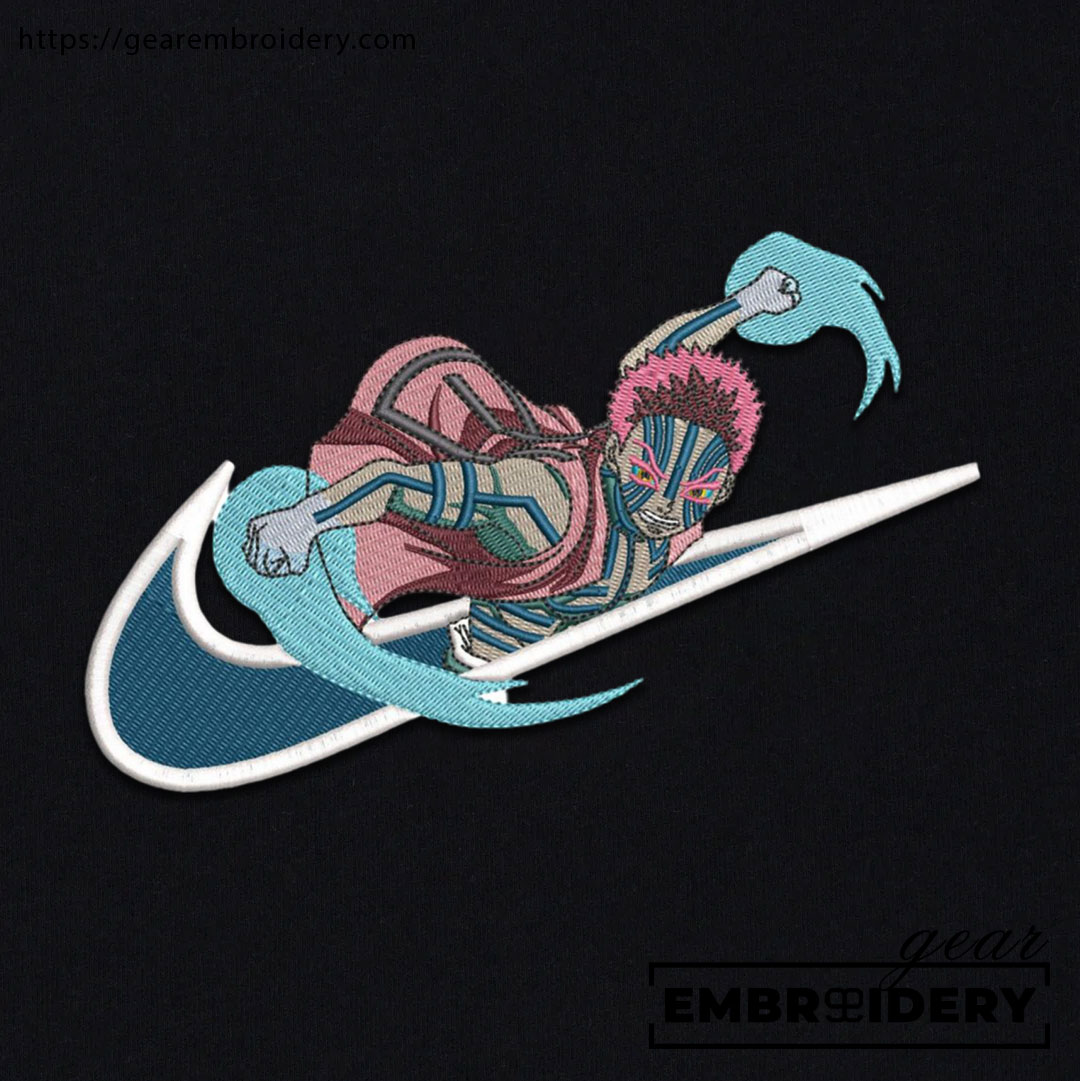 Akaza swoosh embroidery design demon slayer nike embroidery DS0004 T Shirt Sweatshirt Hoodie Clothing Can Personalized Embroidery