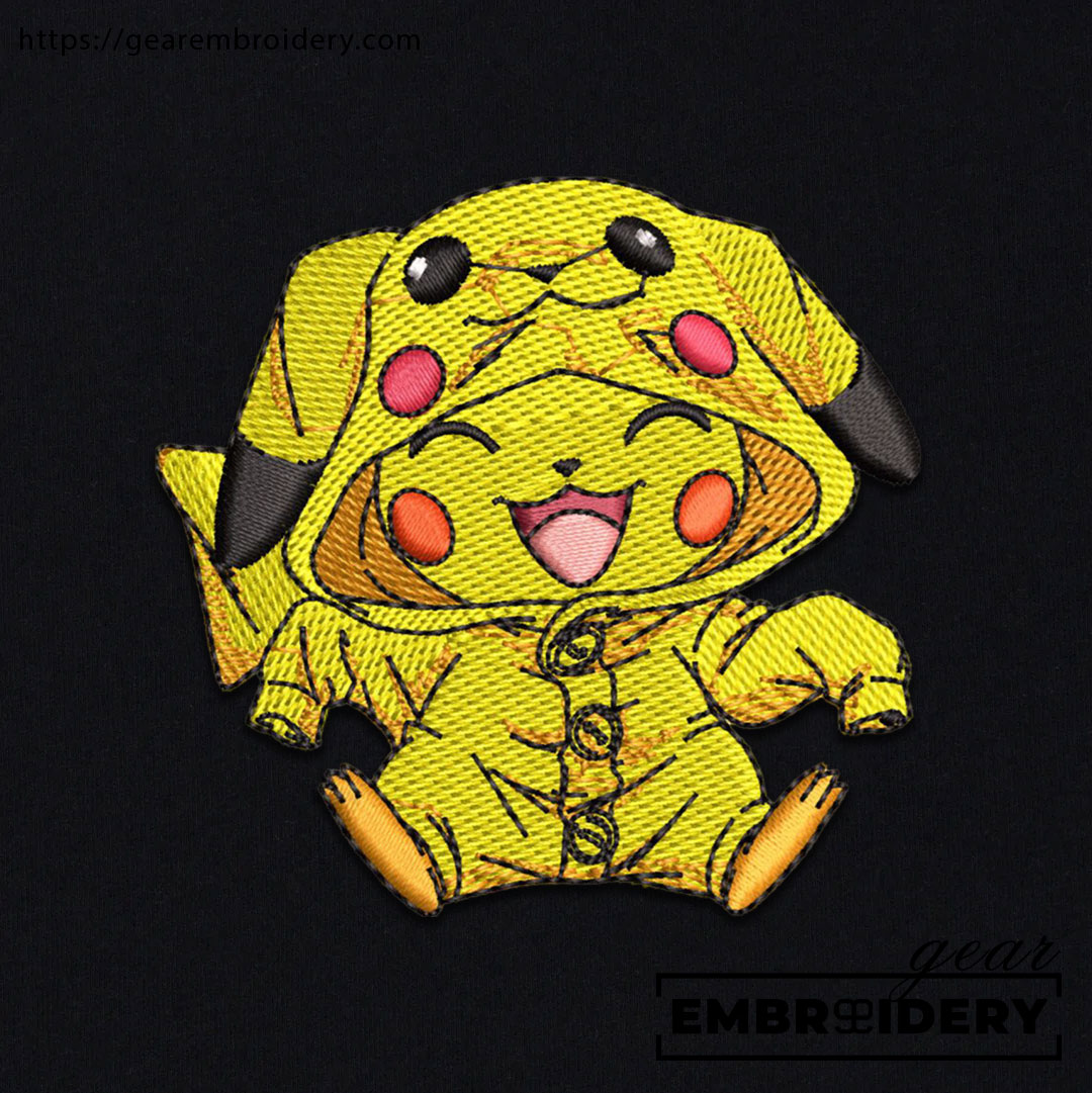 Baby Pikachu Pokemon Anime Personalized Embroider T-Shirt, Sweatshirt, Hoodie