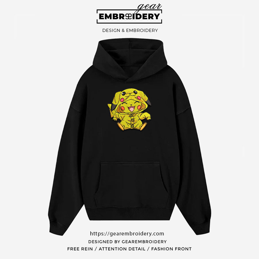 Baby Pikachu Pokemon Anime Personalized Embroider T-Shirt, Sweatshirt, Hoodie