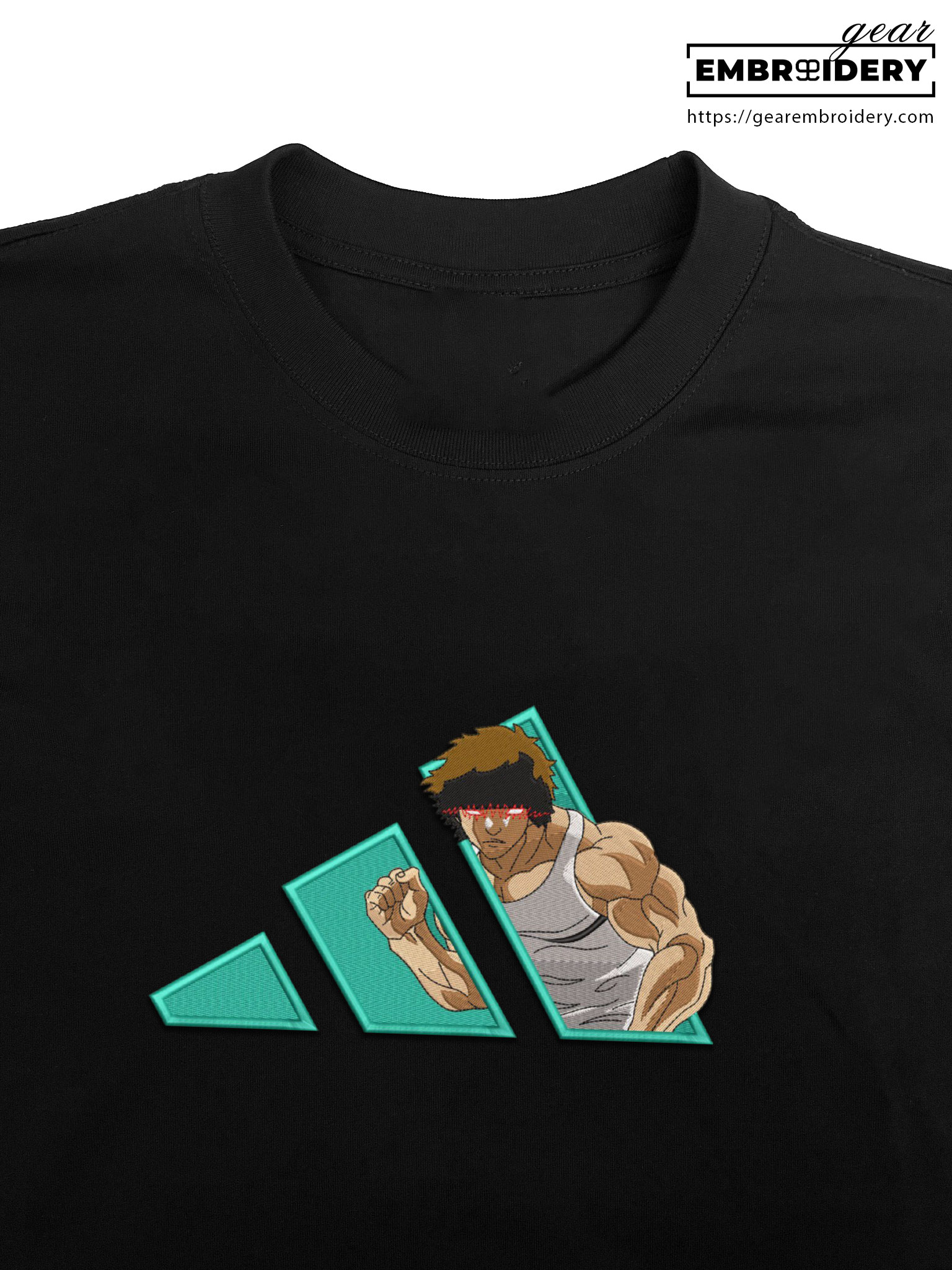 Baki embroidery design baki anime embroidery BK001 T Shirt Sweatshirt Hoodie Clothing Can Personalized Embroidery