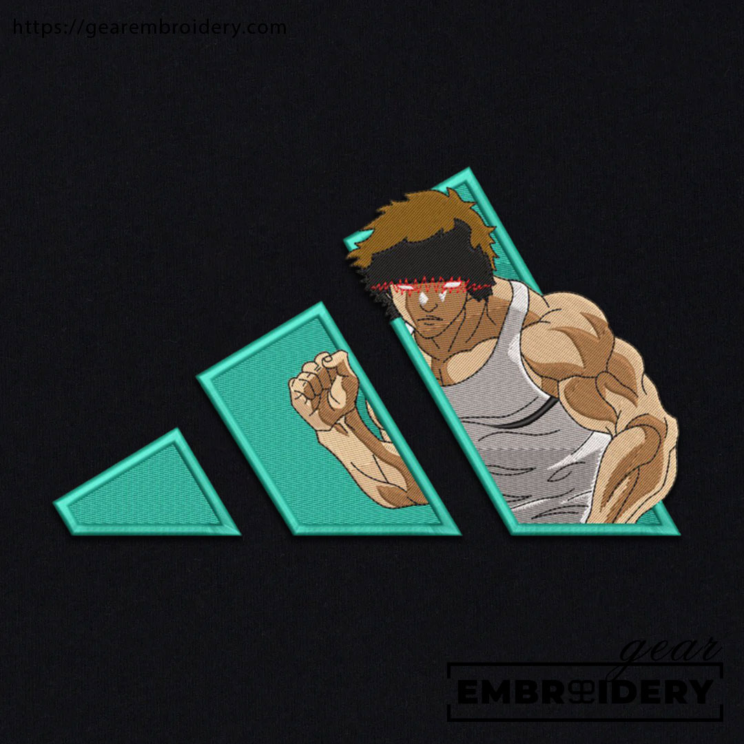 Baki embroidery design baki anime embroidery BK001 T Shirt Sweatshirt Hoodie Clothing Can Personalized Embroidery