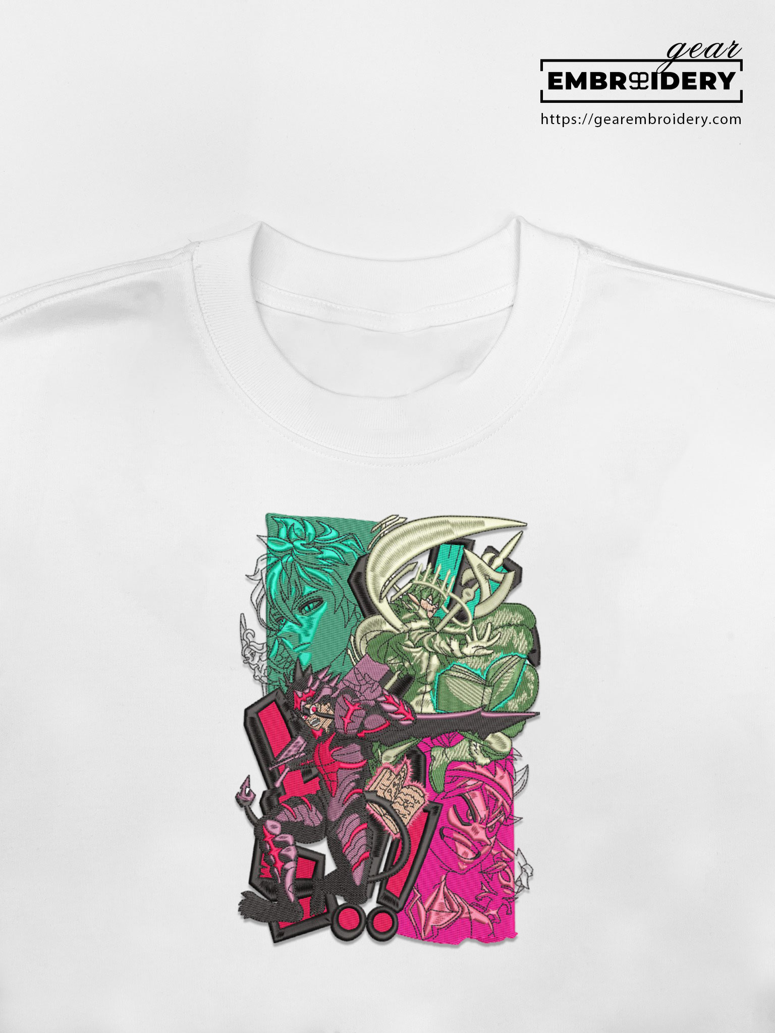 Asta and yuno embroidery design black clover anime embroidery BC001 T Shirt Sweatshirt Hoodie Clothing Can Personalized Embroidery