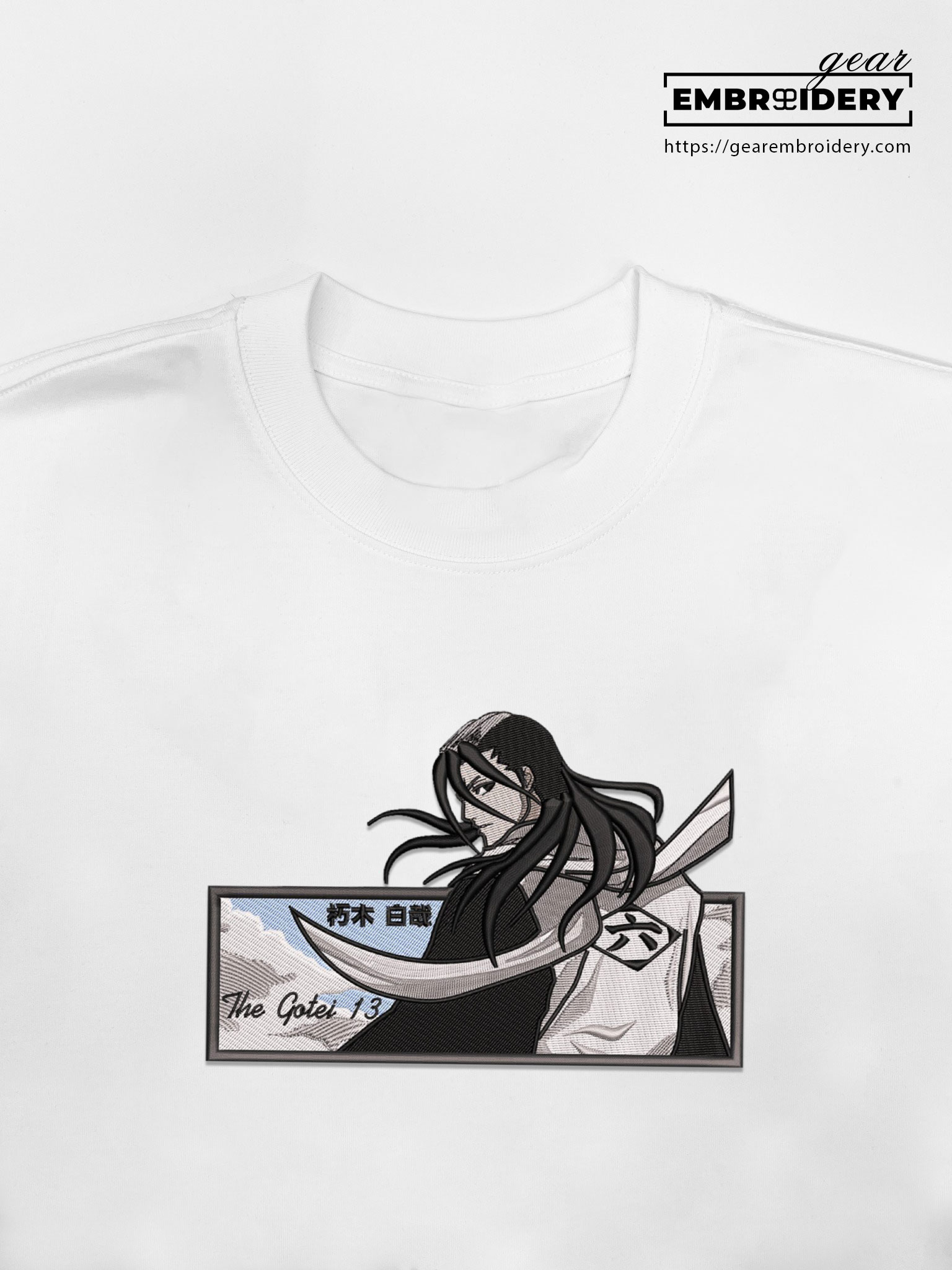 Byakuya kuchiki embroidery design bleach anime embroidery BL001 T Shirt Sweatshirt Hoodie Clothing Can Personalized Embroidery