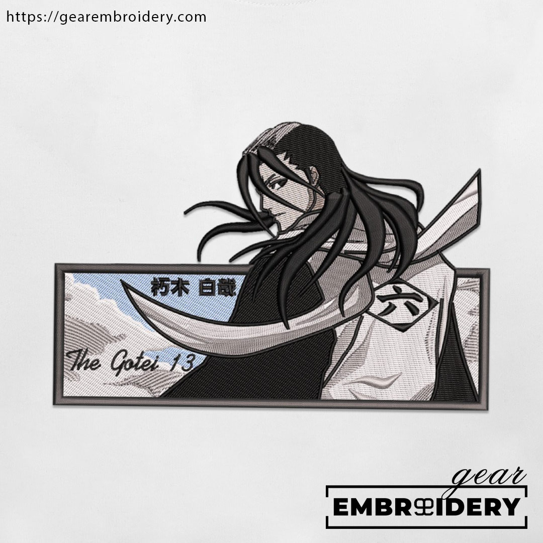 Byakuya kuchiki embroidery design bleach anime embroidery BL001 T Shirt Sweatshirt Hoodie Clothing Can Personalized Embroidery