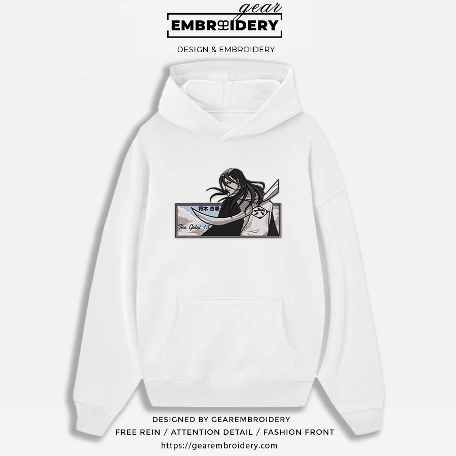 Byakuya kuchiki embroidery design bleach anime embroidery BL001 T Shirt Sweatshirt Hoodie Clothing Can Personalized Embroidery