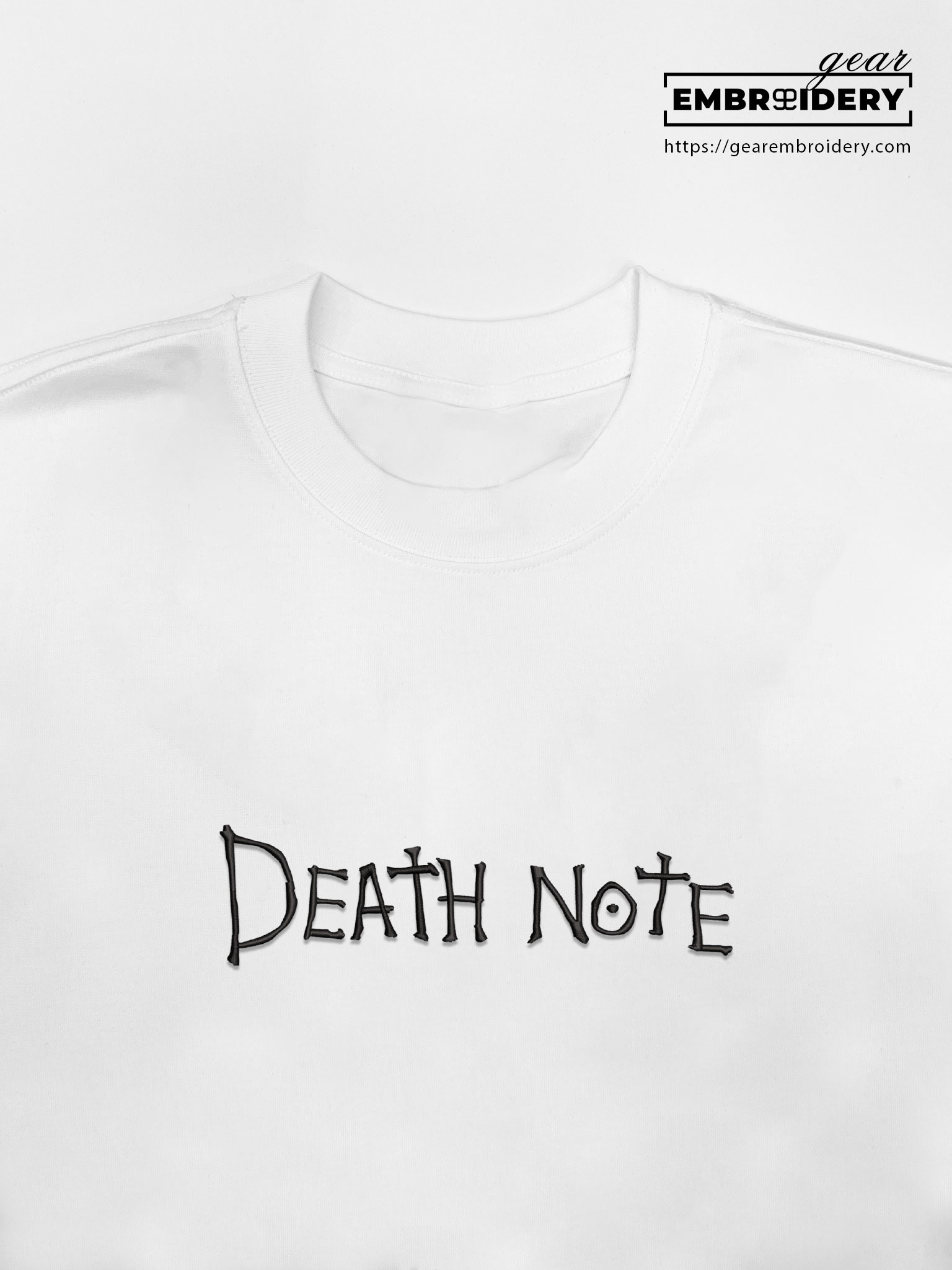 Death note embroidery design death note anime embroidery DN001 T Shirt Sweatshirt Hoodie Clothing Can Personalized Embroidery