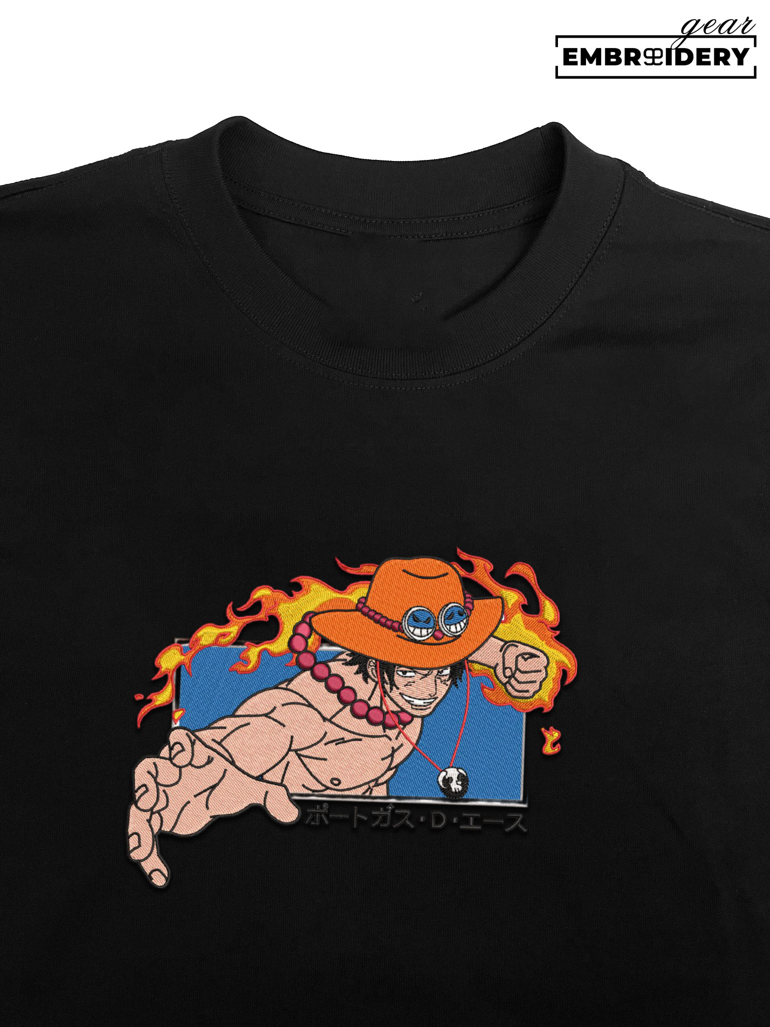 Ace punch One Piece Embroidered Design Personalized Embroidered T Shirt Sweatshirt Hoodie Clothing OP0011